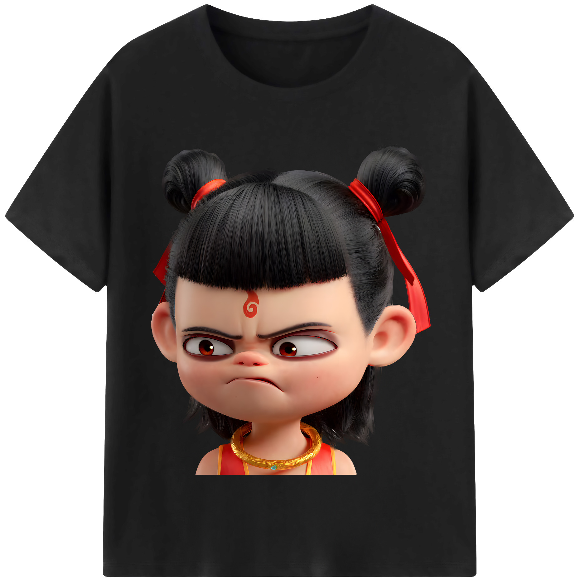 （画像用） Ne Zha 2 ナタ 魔童の大暴れ レディースカジュアルプリントTシャツ（綿100％）
