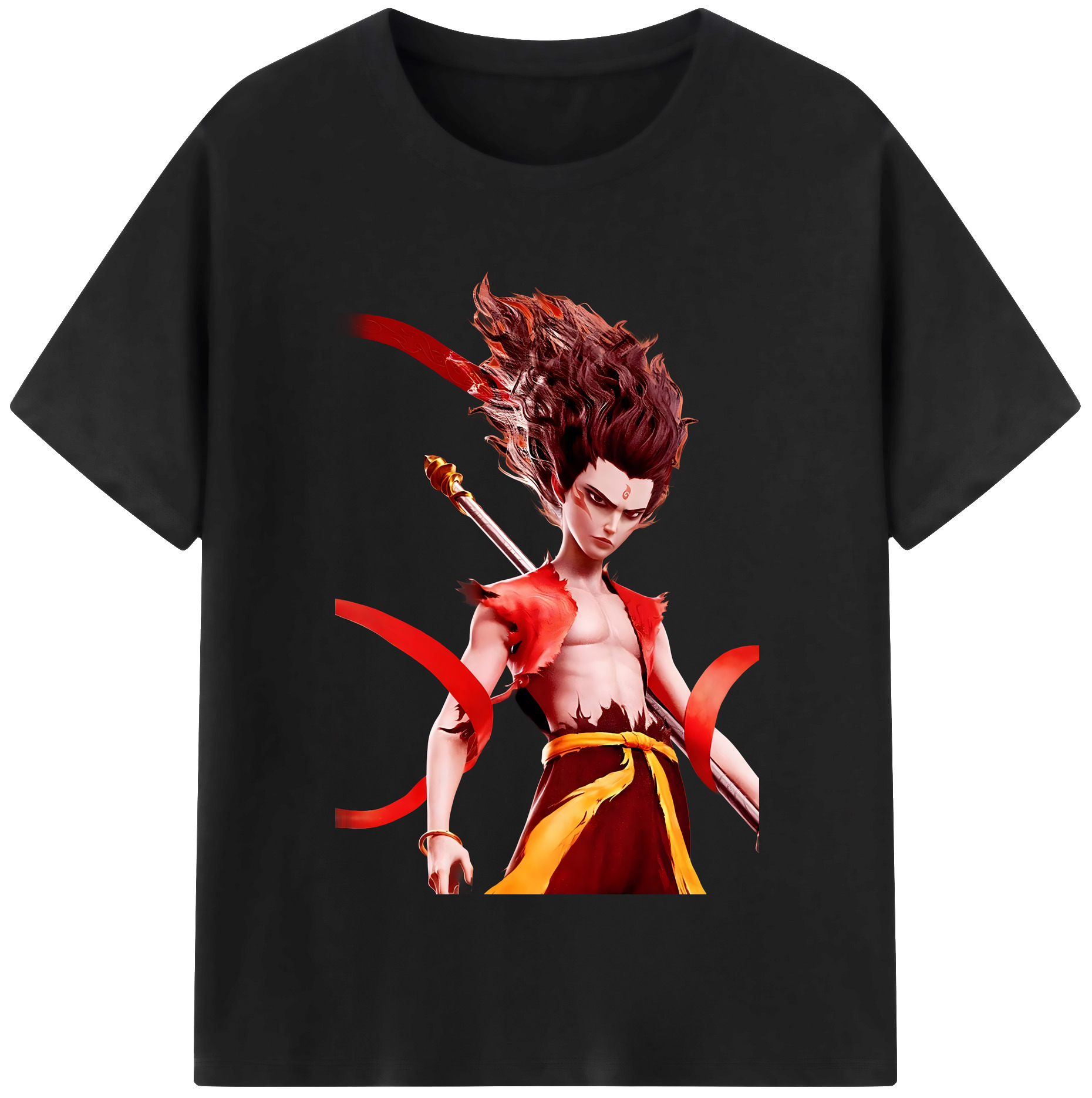 （画像用） Ne Zha 2 ナタ 魔童の大暴れ レディースカジュアルプリントTシャツ（綿100％）
