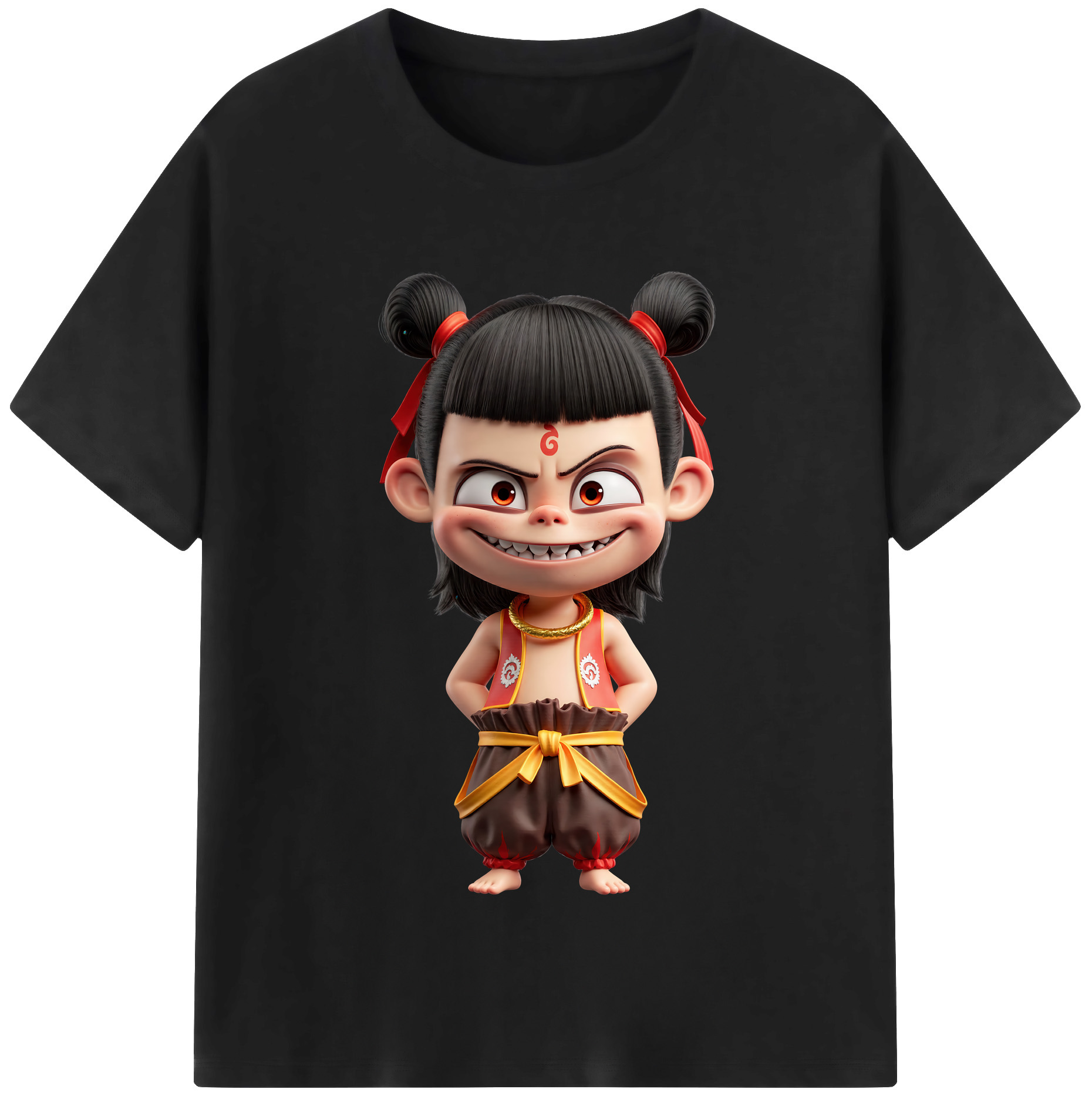 （画像用） Ne Zha 2 ナタ 魔童の大暴れ レディースカジュアルプリントTシャツ（綿100％）