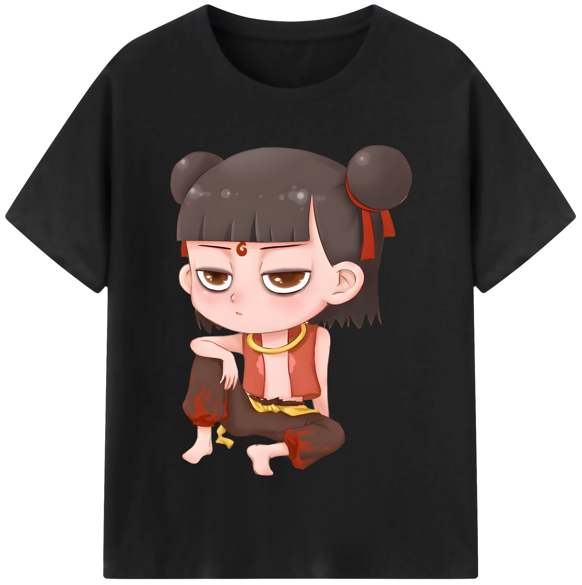 （画像用） Ne Zha 2 ナタ 魔童の大暴れ レディースカジュアルプリントTシャツ（綿100％）