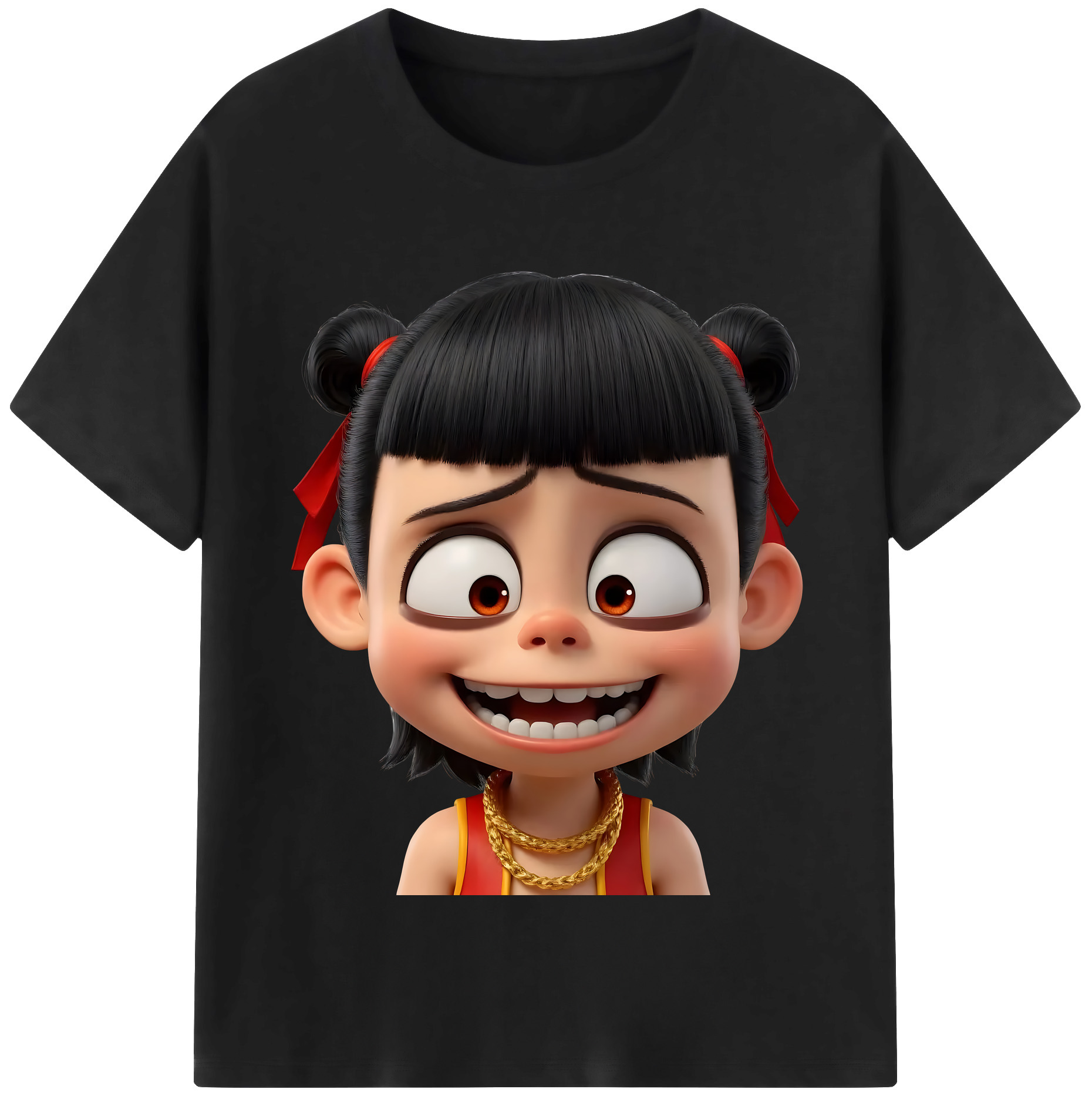 （画像用） Ne Zha 2 ナタ 魔童の大暴れ レディースカジュアルプリントTシャツ（綿100％）