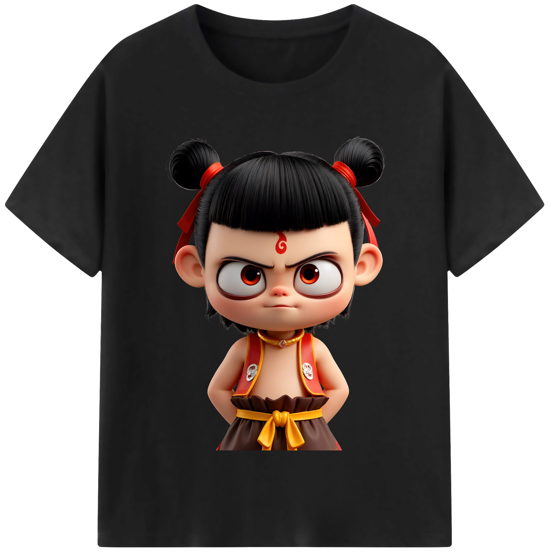 （画像用） Ne Zha 2 ナタ 魔童の大暴れ レディースカジュアルプリントTシャツ（綿100％）