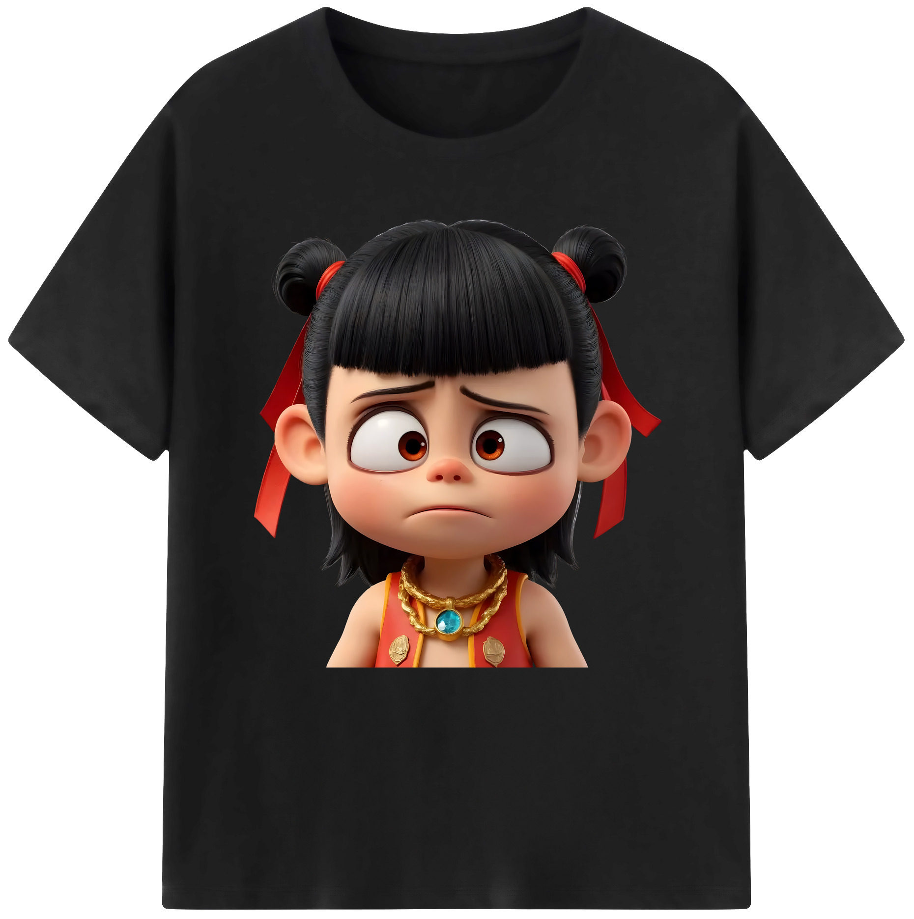 （画像用） Ne Zha 2 ナタ 魔童の大暴れ レディースカジュアルプリントTシャツ（綿100％）