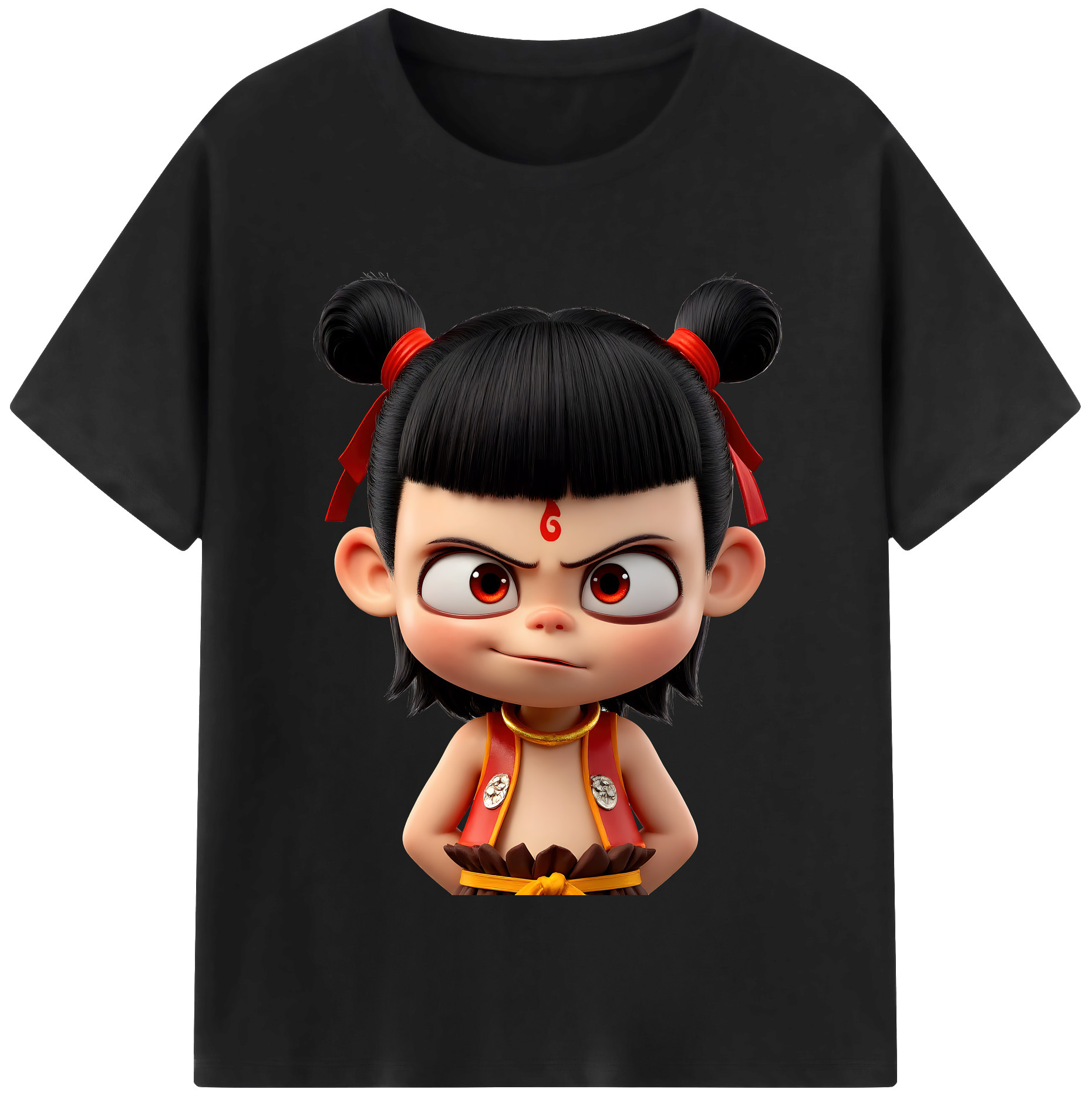 （画像用） Ne Zha 2 ナタ 魔童の大暴れ レディースカジュアルプリントTシャツ（綿100％）