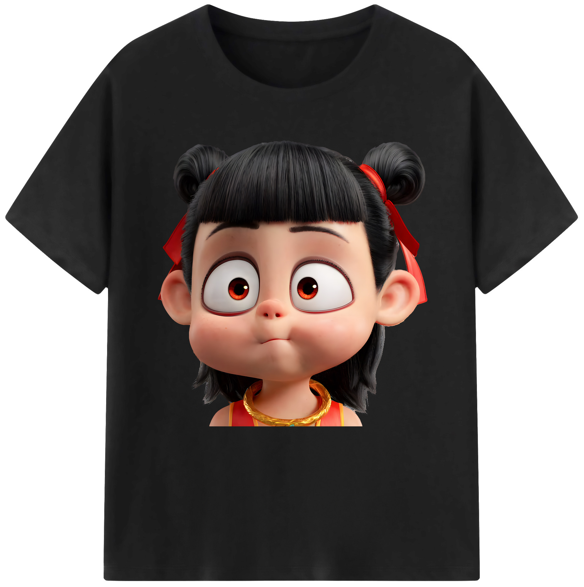 （画像用） Ne Zha 2 ナタ 魔童の大暴れ レディースカジュアルプリントTシャツ（綿100％）