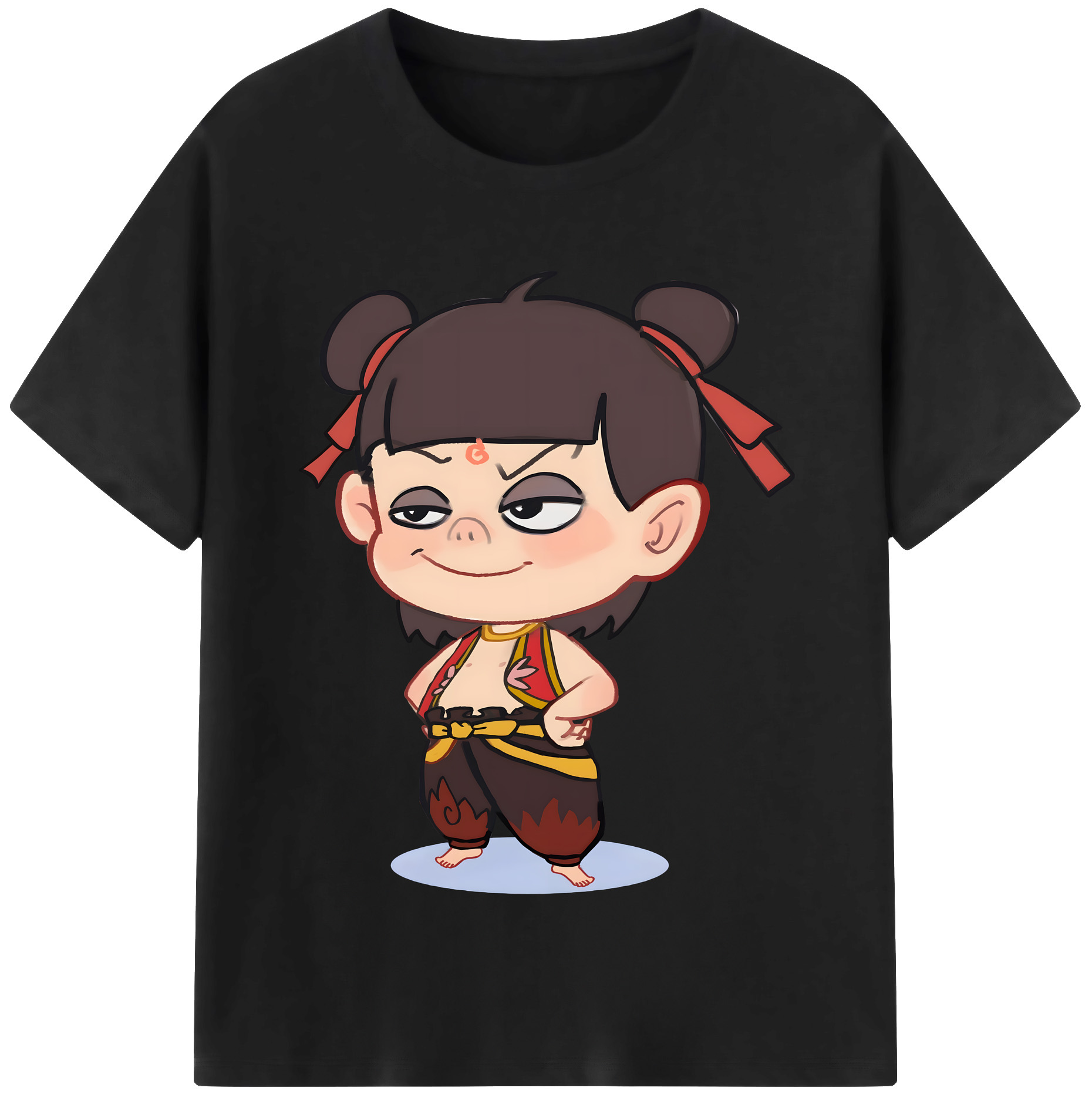 （画像用） Ne Zha 2 ナタ 魔童の大暴れ レディースカジュアルプリントTシャツ（綿100％）