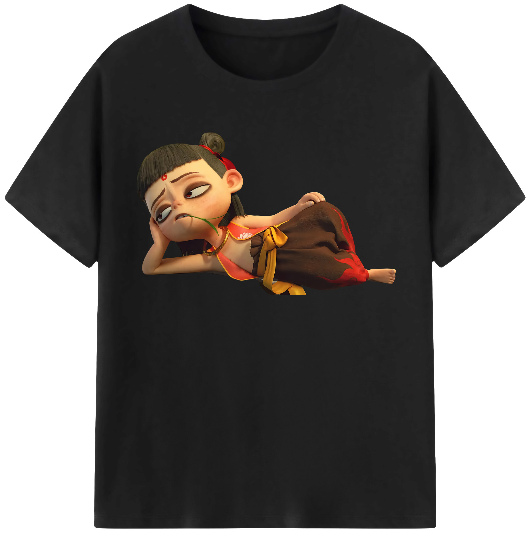 （画像用） Ne Zha 2 ナタ 魔童の大暴れ レディースカジュアルプリントTシャツ（綿100％）