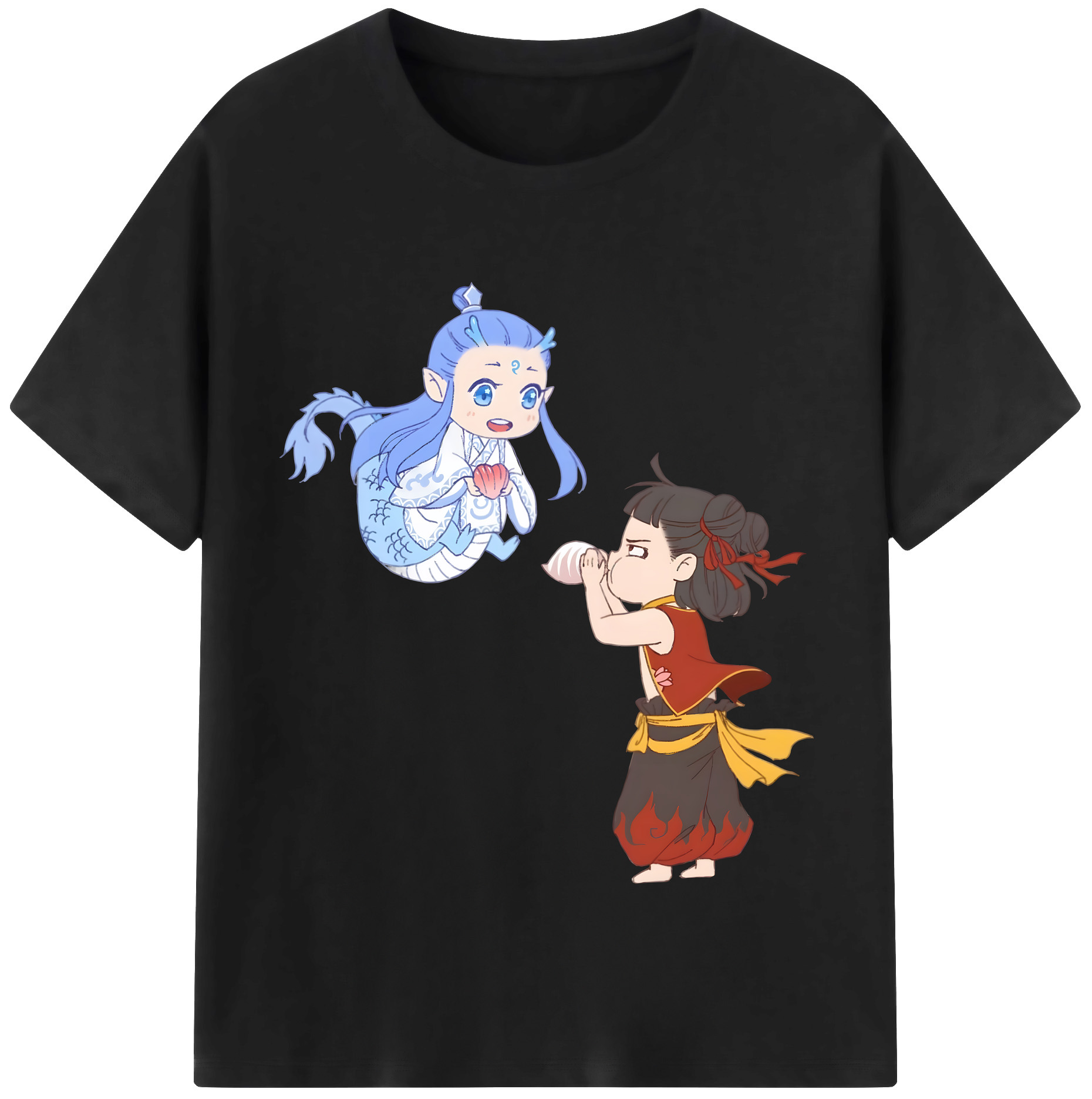 （画像用） Ne Zha 2 ナタ 魔童の大暴れ レディースカジュアルプリントTシャツ（綿100％）