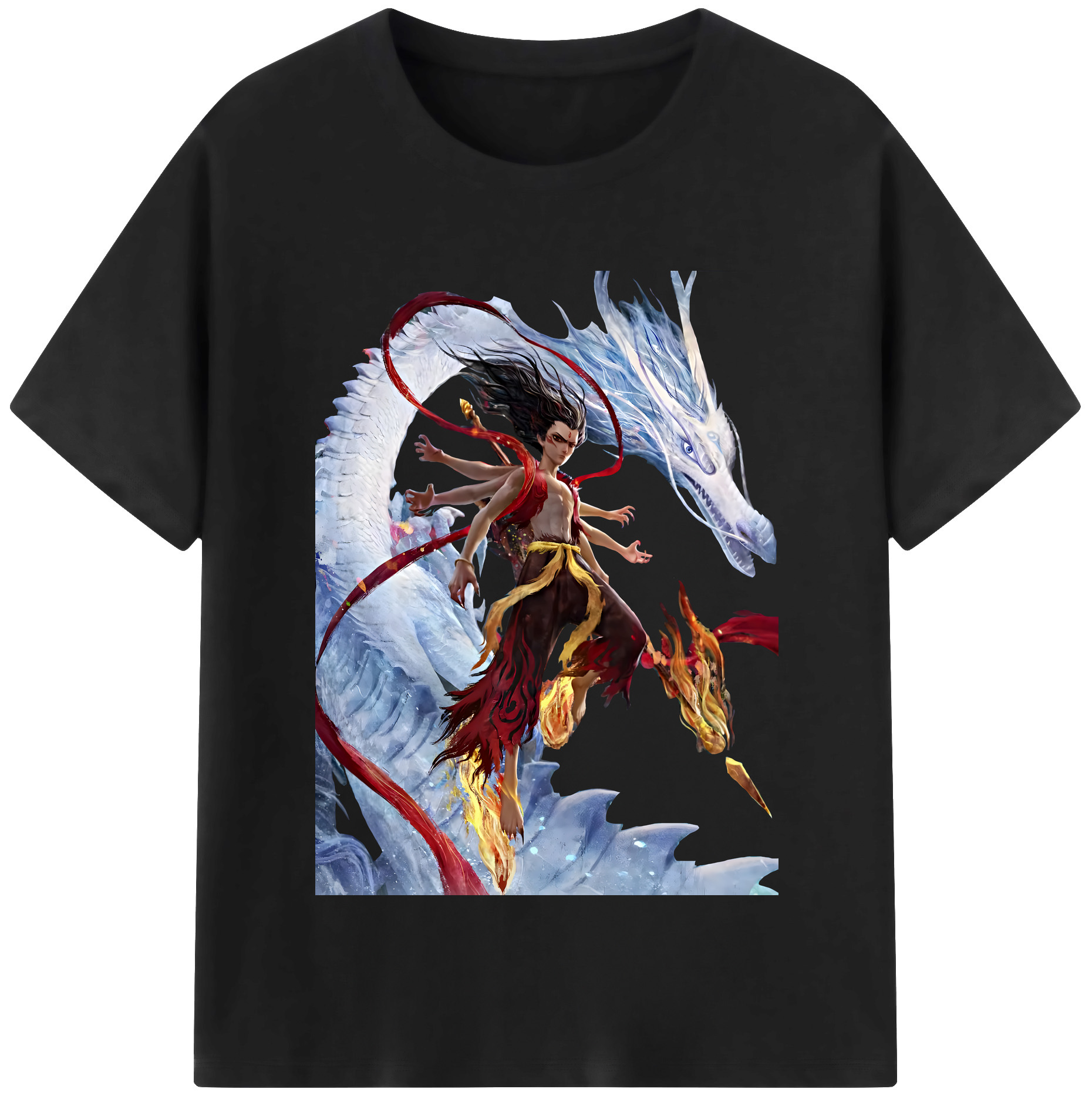 （画像用） Ne Zha 2 ナタ 魔童の大暴れ レディースカジュアルプリントTシャツ（綿100％）