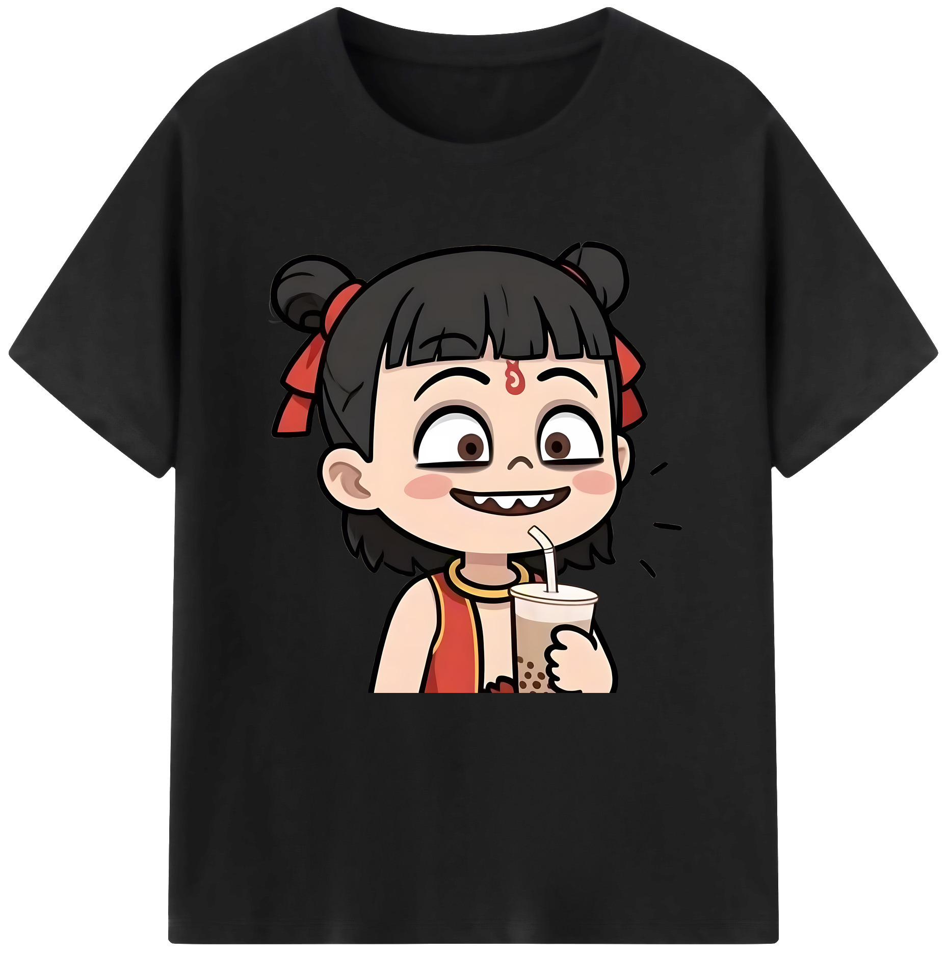 （画像用） Ne Zha 2 ナタ 魔童の大暴れ レディースカジュアルプリントTシャツ（綿100％）