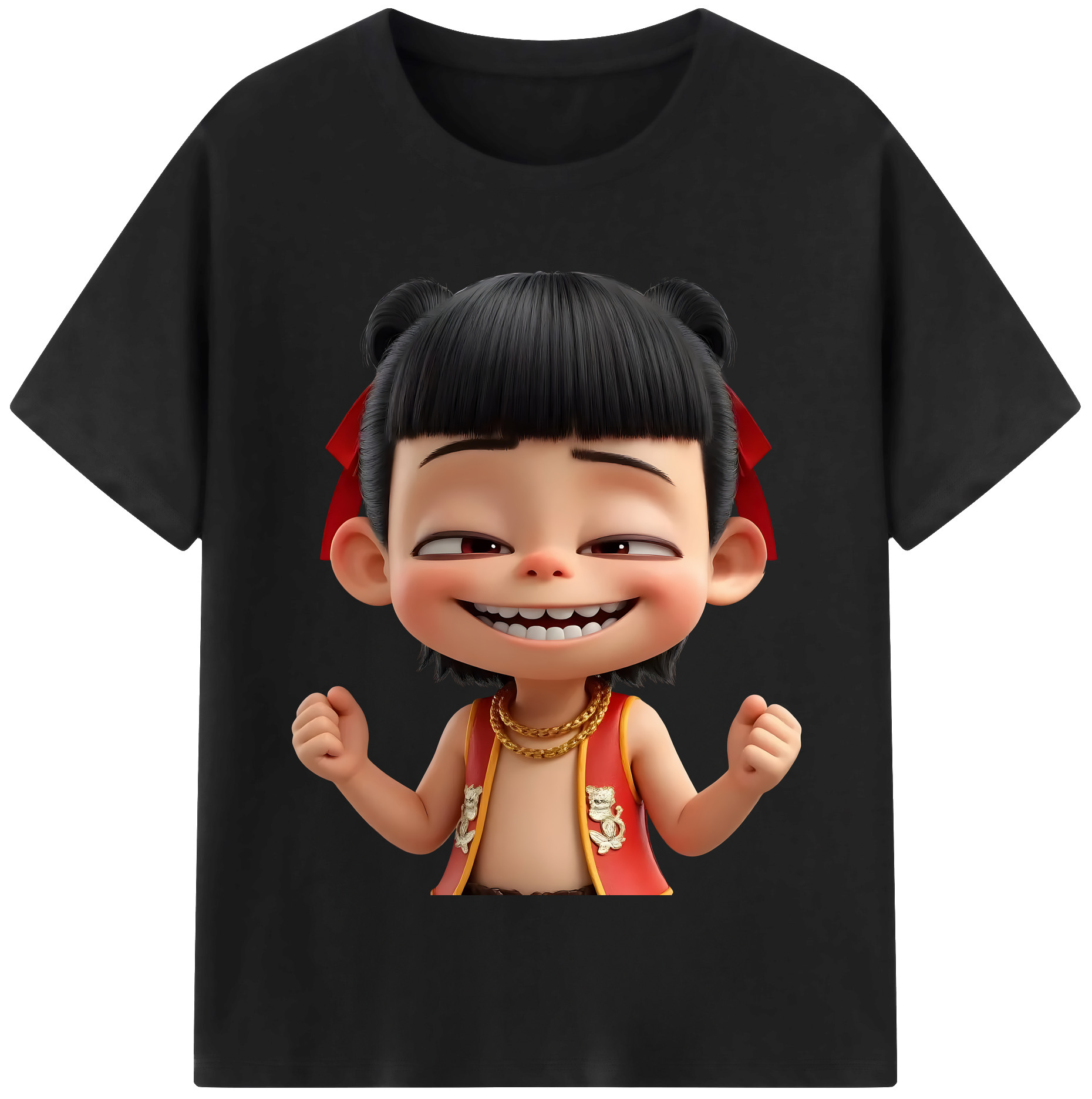 （画像用） Ne Zha 2 ナタ 魔童の大暴れ レディースカジュアルプリントTシャツ（綿100％）