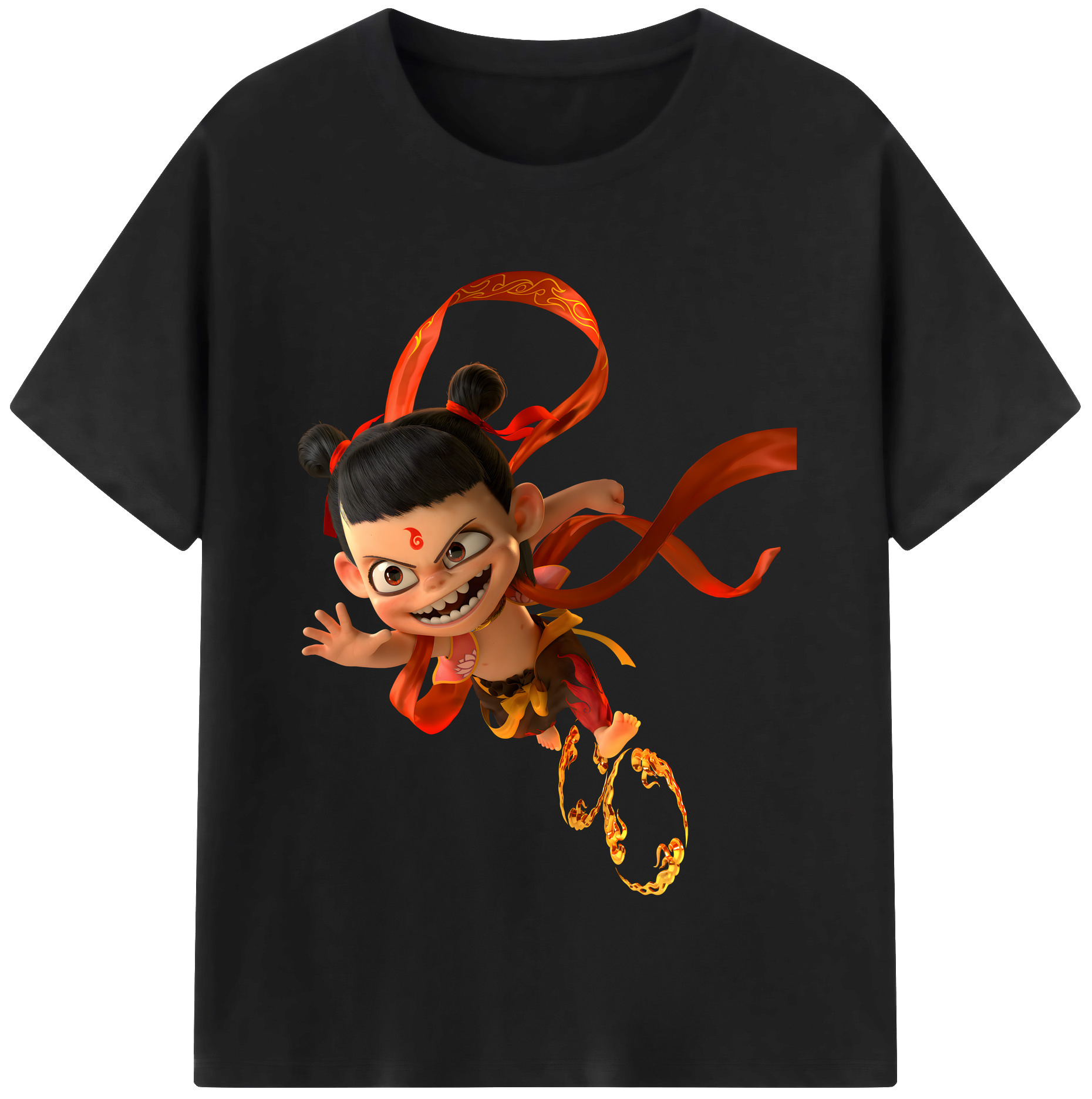 （画像用） Ne Zha 2 ナタ 魔童の大暴れ レディースカジュアルプリントTシャツ（綿100％）