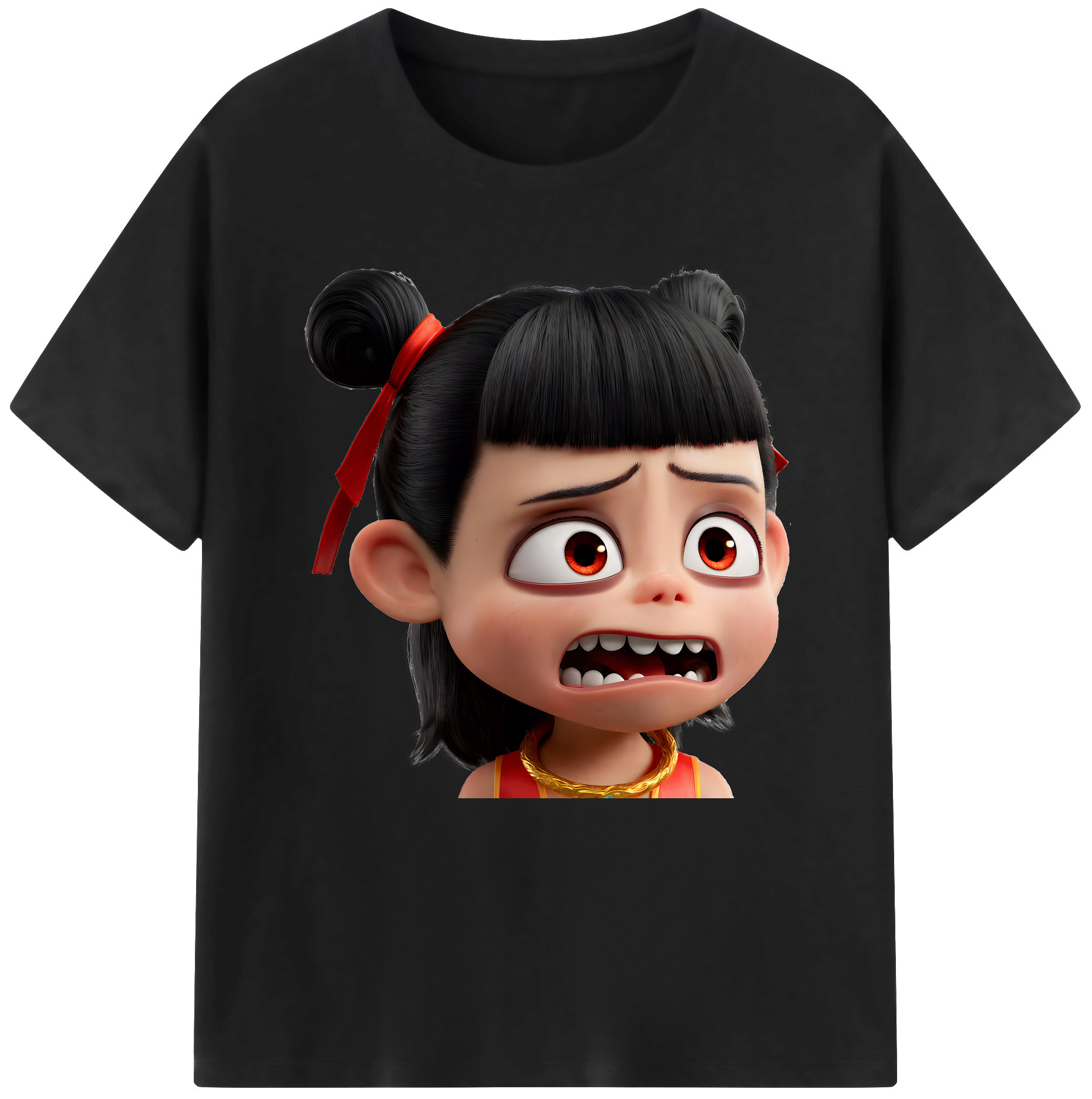 （画像用） Ne Zha 2 ナタ 魔童の大暴れ レディースカジュアルプリントTシャツ（綿100％）