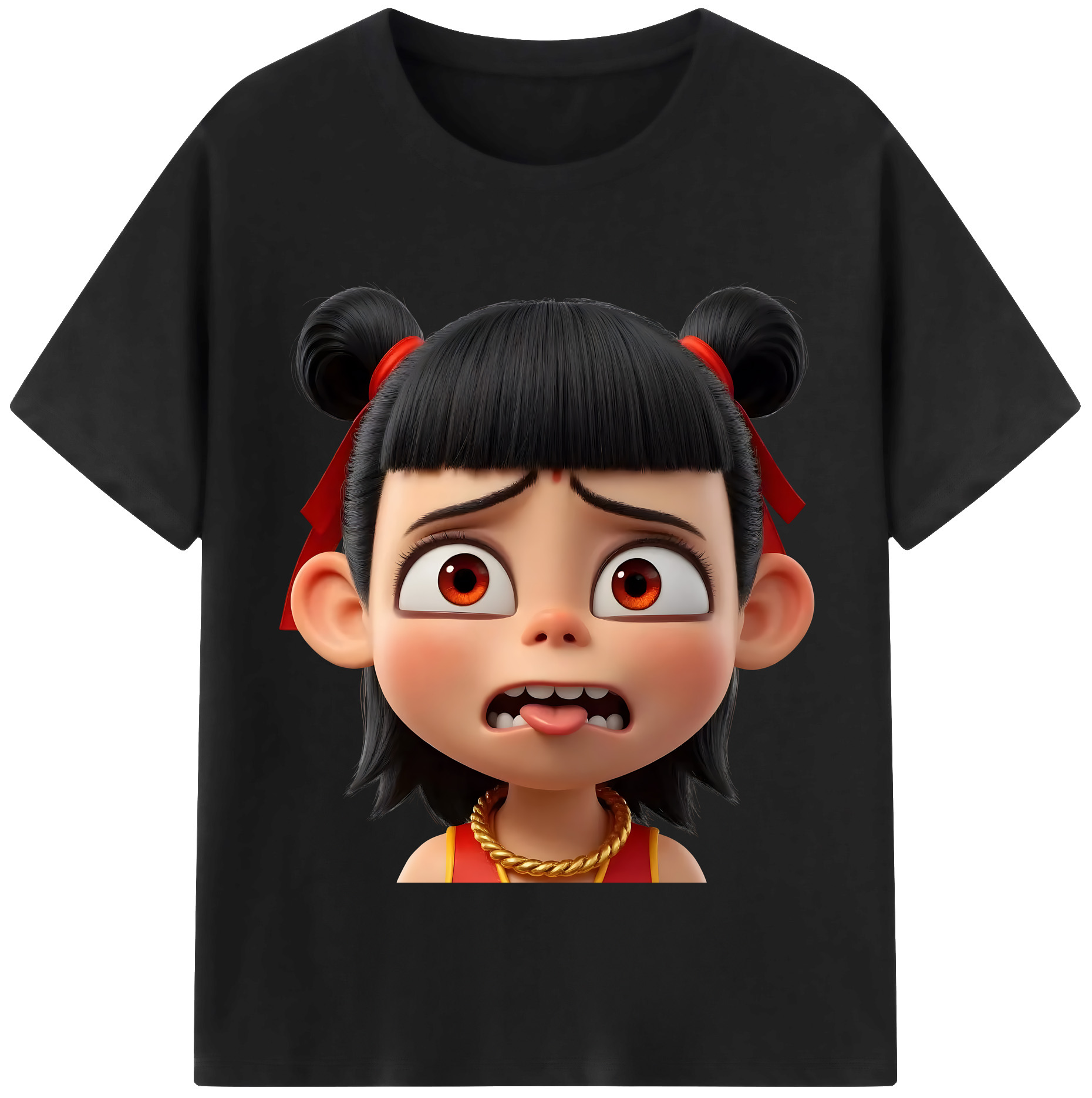 （画像用） Ne Zha 2 ナタ 魔童の大暴れ レディースカジュアルプリントTシャツ（綿100％）