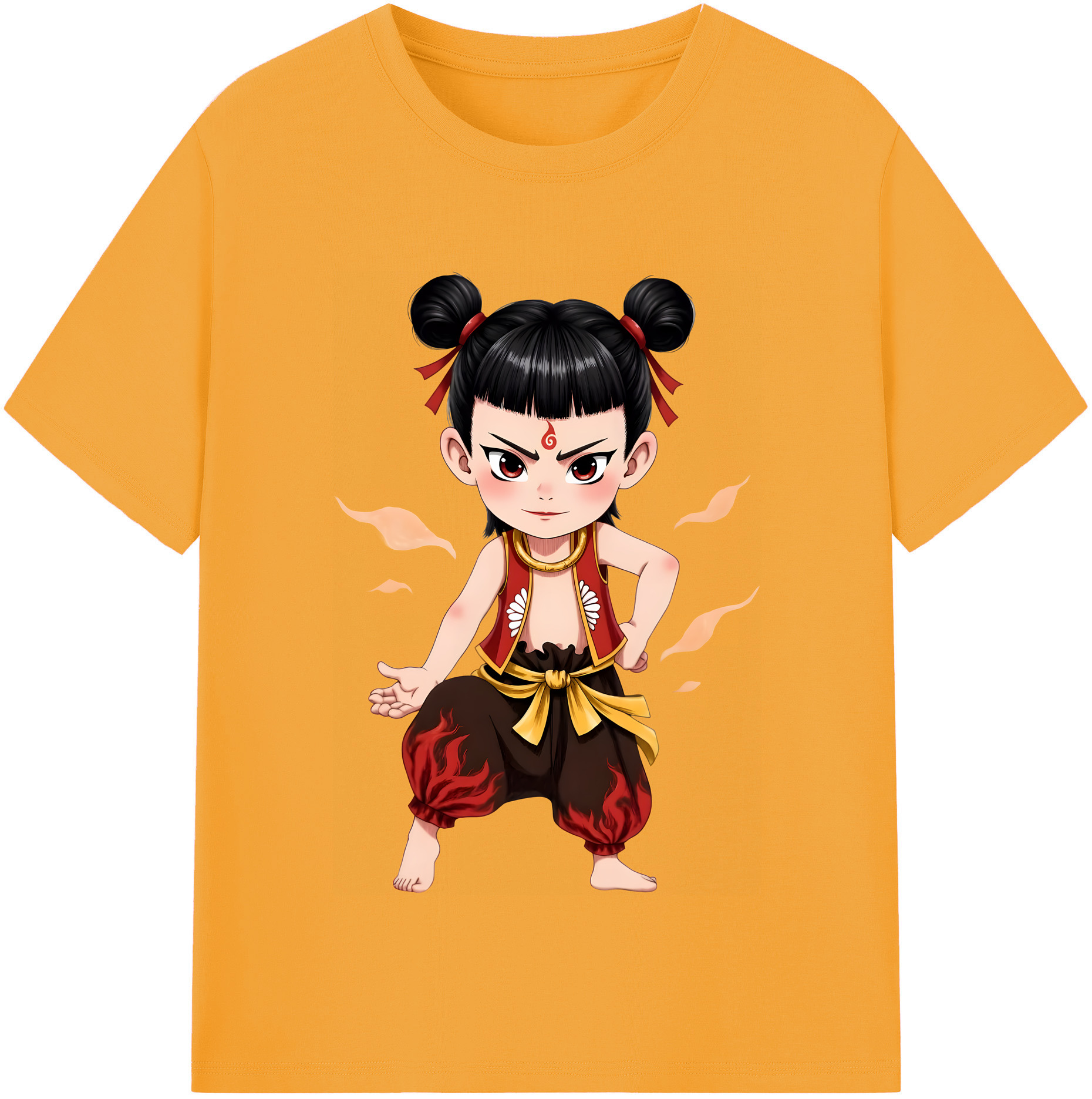 （画像用） Ne Zha 2 ナタ 魔童の大暴れ レディースカジュアルプリントTシャツ（綿100％）