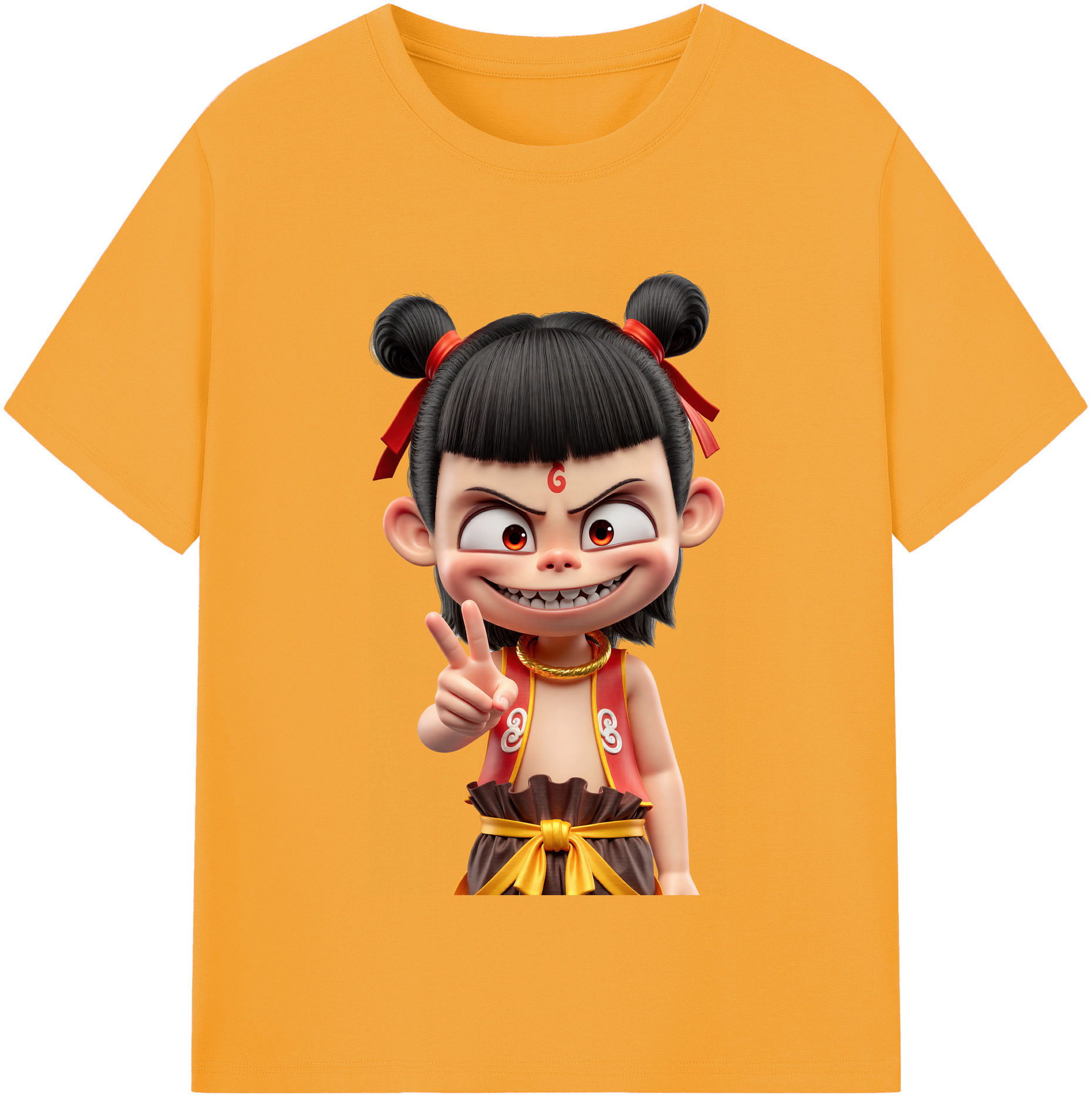 （画像用） Ne Zha 2 ナタ 魔童の大暴れ レディースカジュアルプリントTシャツ（綿100％）