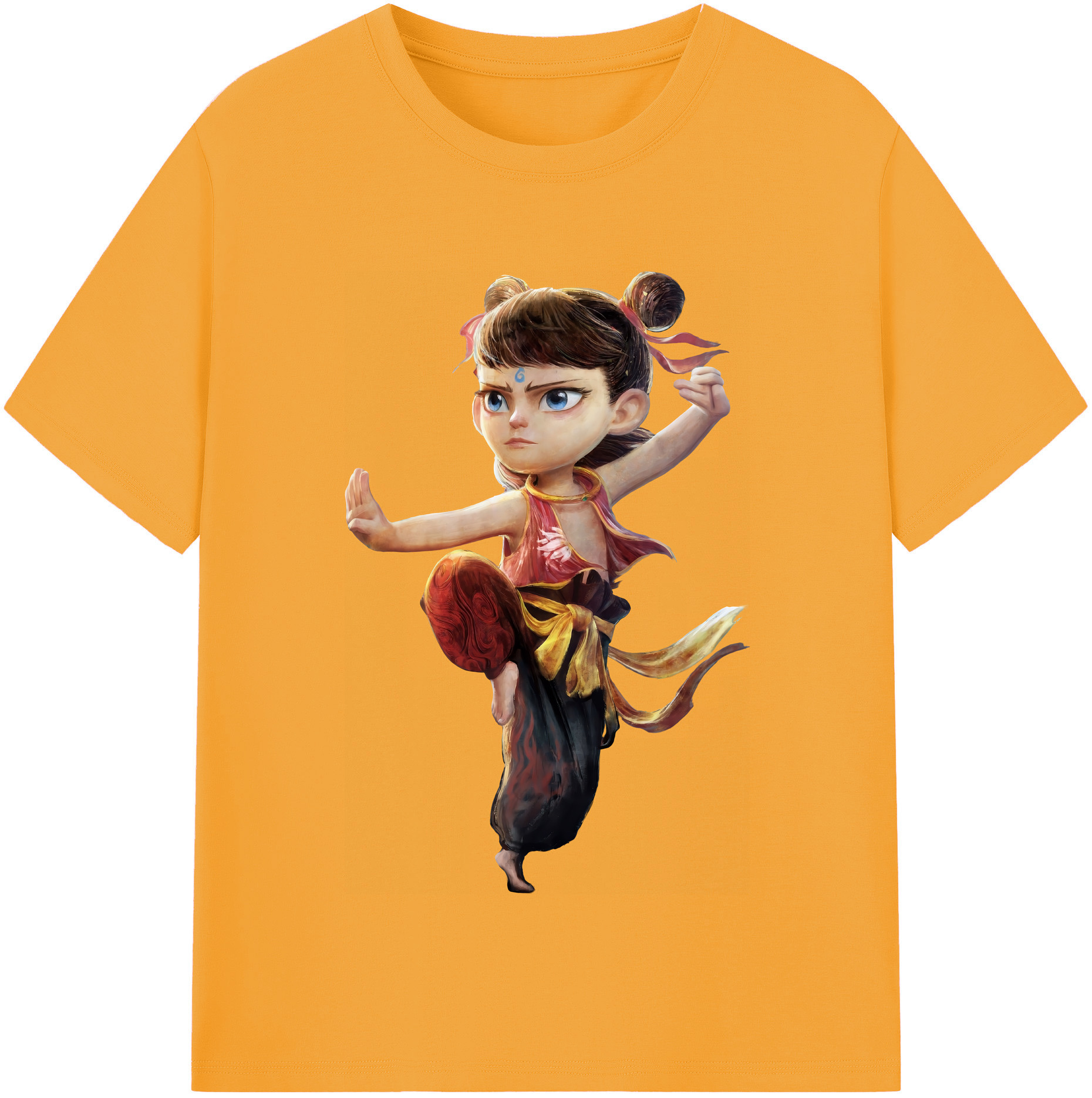 （画像用） Ne Zha 2 ナタ 魔童の大暴れ レディースカジュアルプリントTシャツ（綿100％）