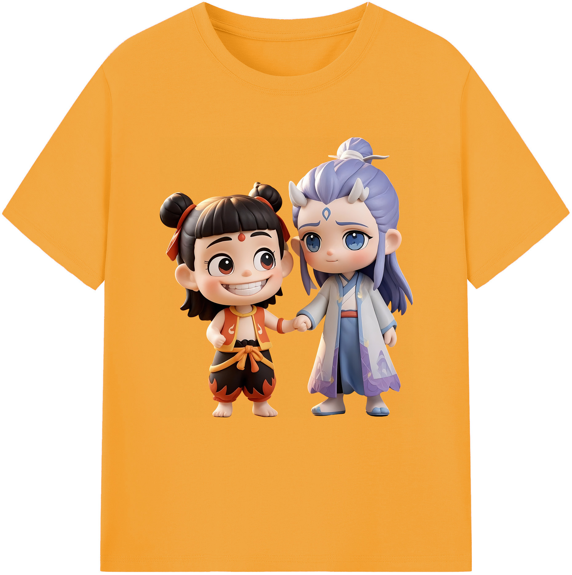 （画像用） Ne Zha 2 ナタ 魔童の大暴れ レディースカジュアルプリントTシャツ（綿100％）