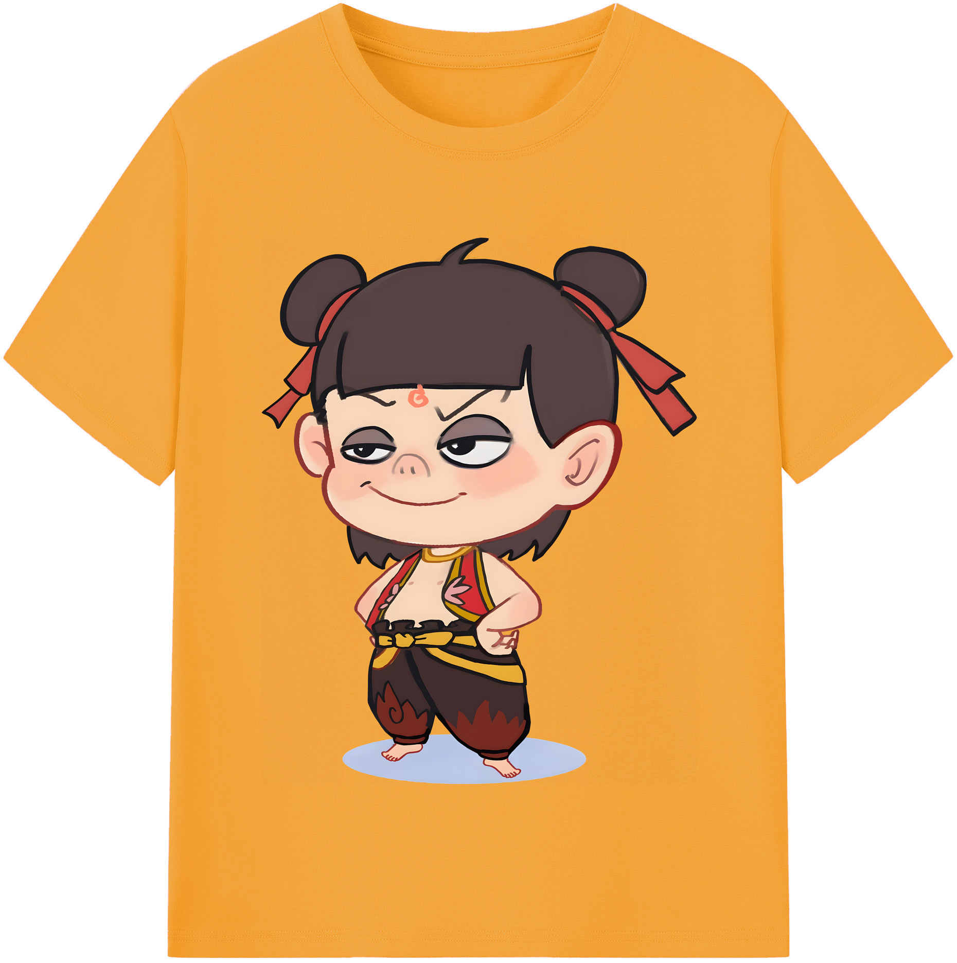 （画像用） Ne Zha 2 ナタ 魔童の大暴れ レディースカジュアルプリントTシャツ（綿100％）