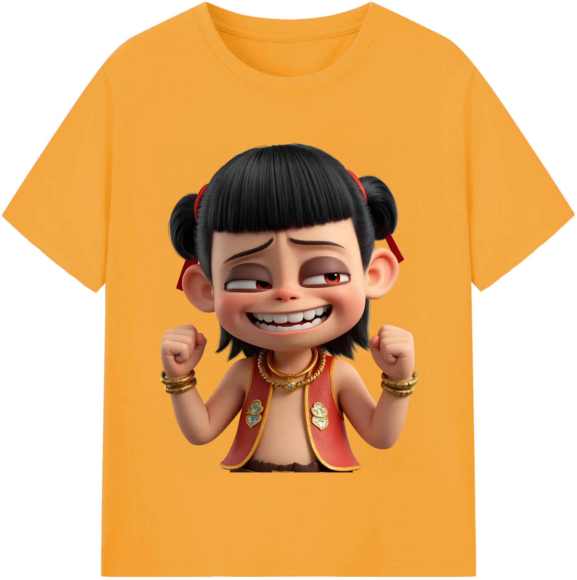 （画像用） Ne Zha 2 ナタ 魔童の大暴れ レディースカジュアルプリントTシャツ（綿100％）