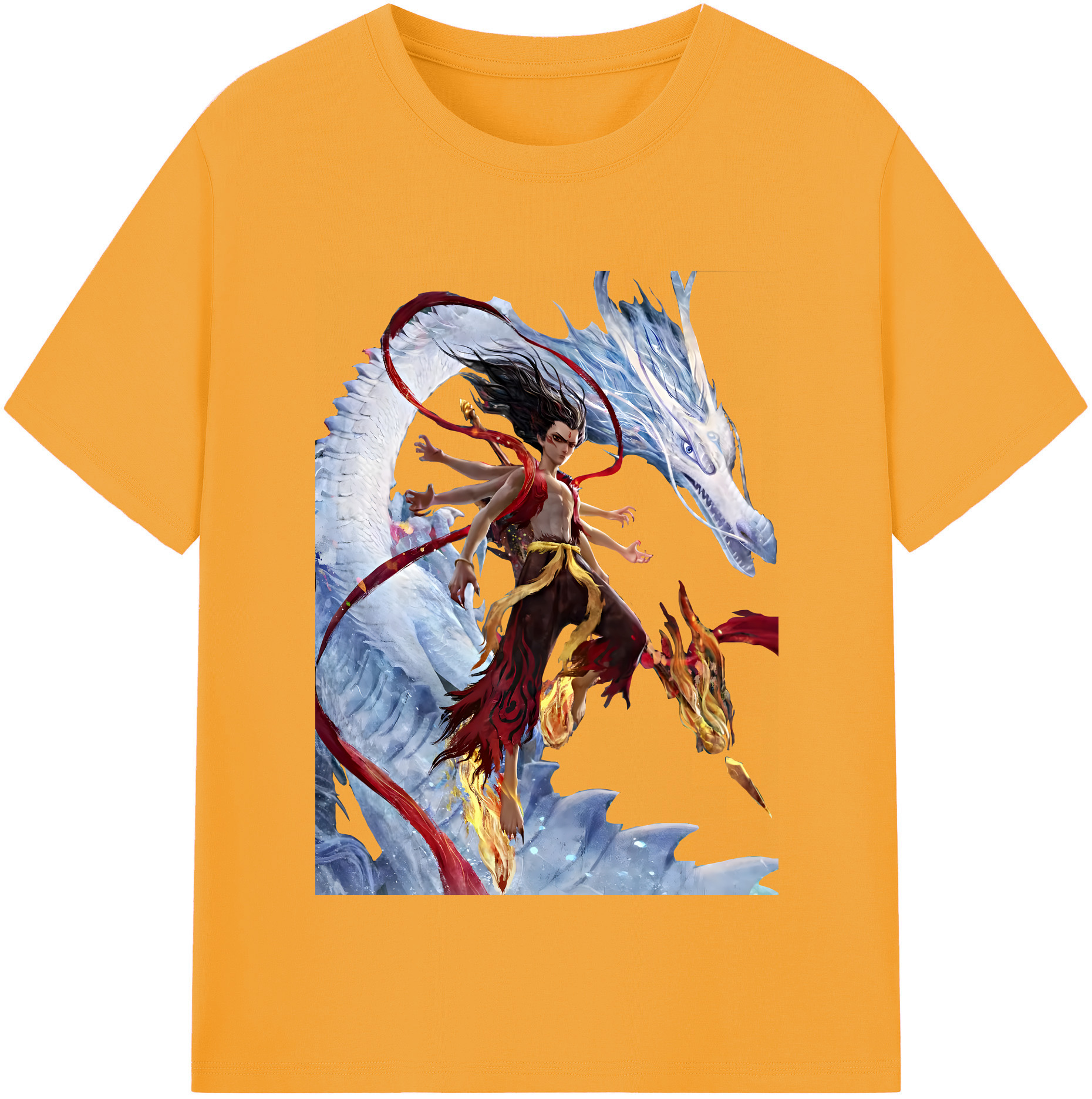 （画像用） Ne Zha 2 ナタ 魔童の大暴れ レディースカジュアルプリントTシャツ（綿100％）