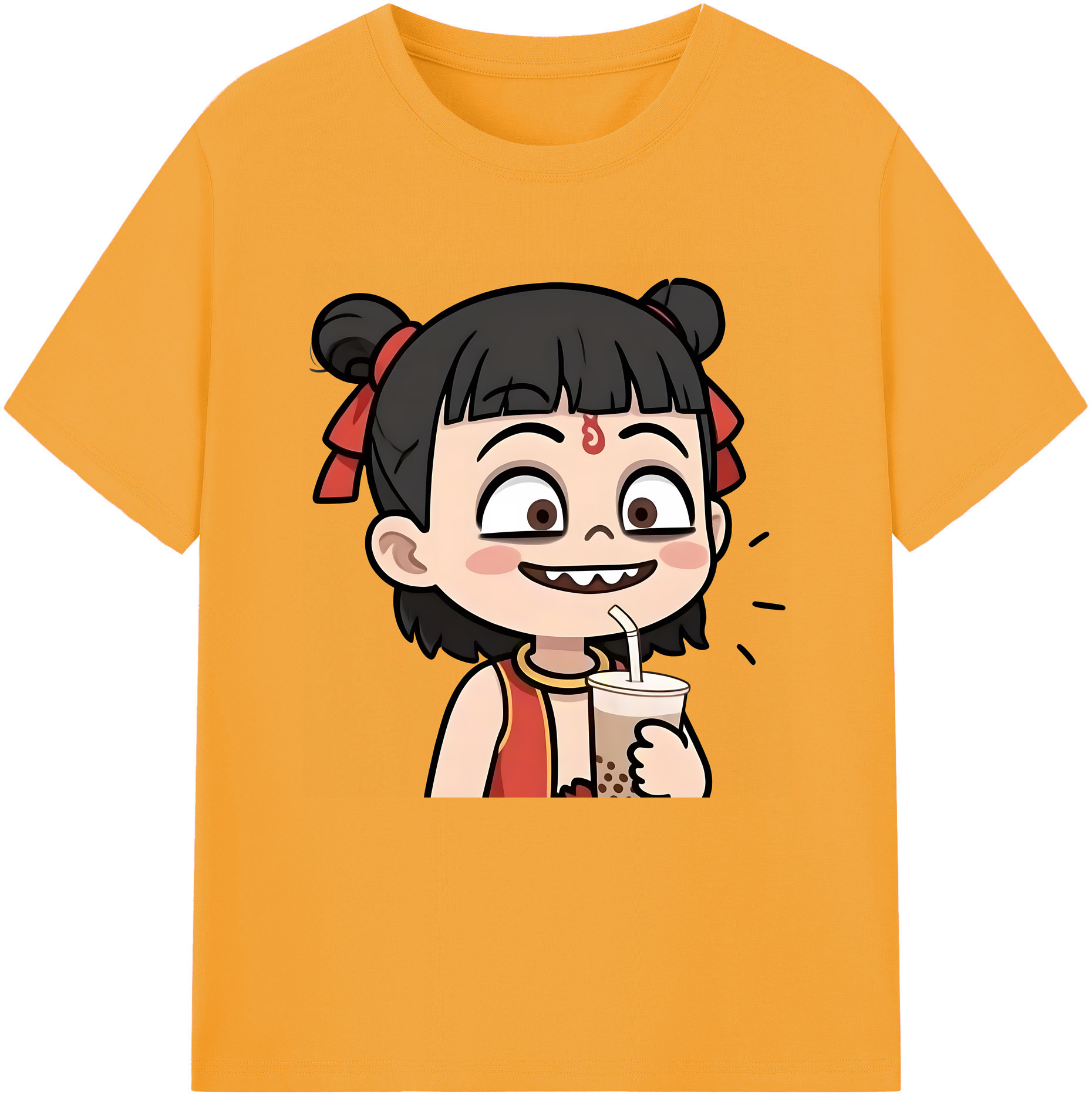 （画像用） Ne Zha 2 ナタ 魔童の大暴れ レディースカジュアルプリントTシャツ（綿100％）