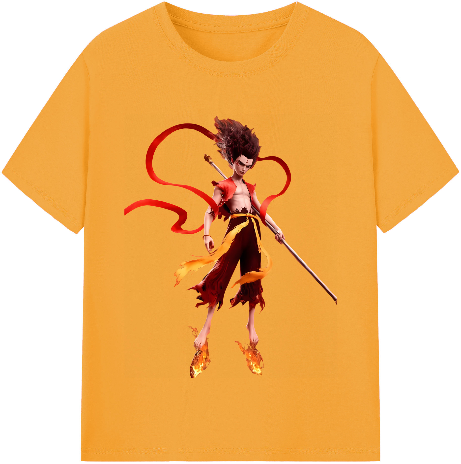 （画像用） Ne Zha 2 ナタ 魔童の大暴れ レディースカジュアルプリントTシャツ（綿100％）