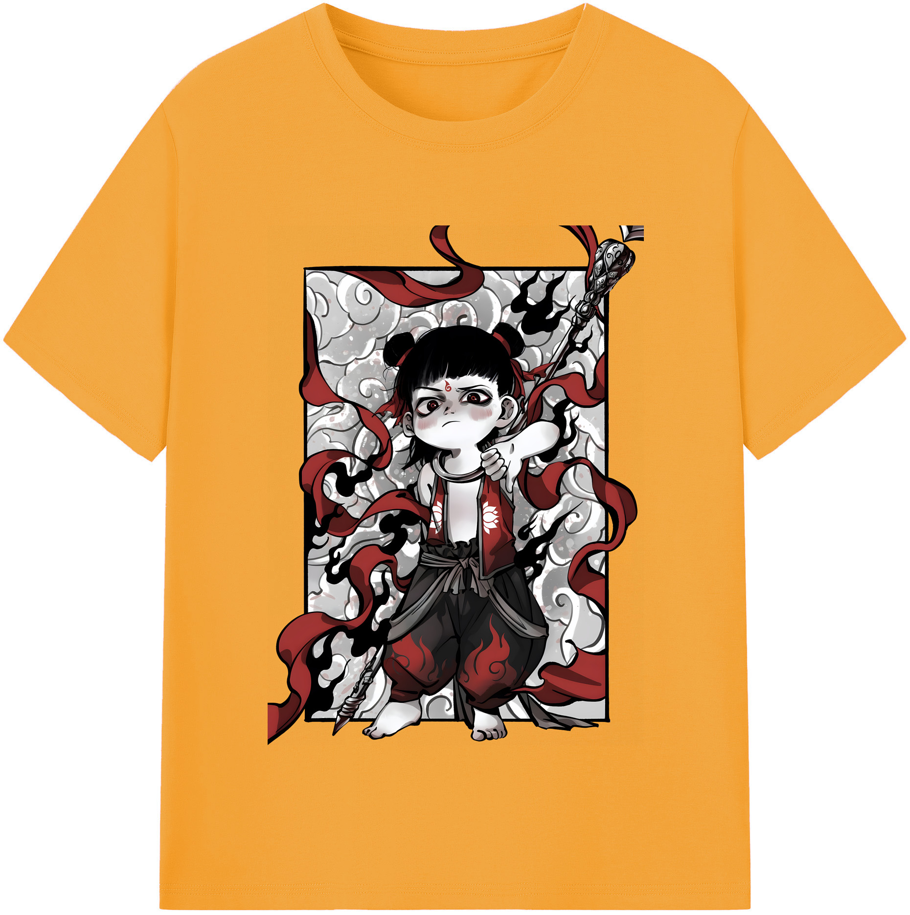 （画像用） Ne Zha 2 ナタ 魔童の大暴れ レディースカジュアルプリントTシャツ（綿100％）