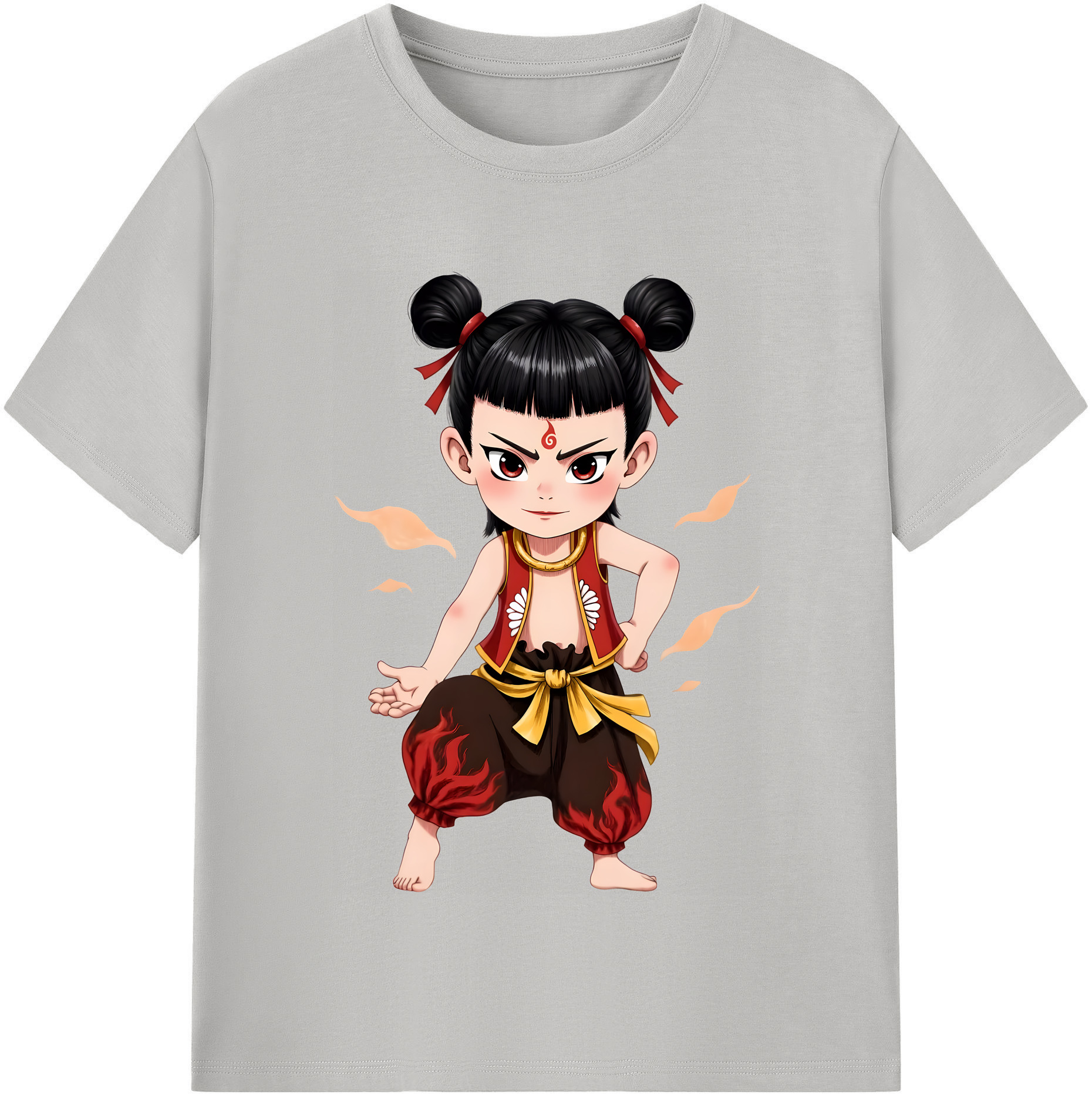 （画像用） Ne Zha 2 ナタ 魔童の大暴れ レディースカジュアルプリントTシャツ（綿100％）