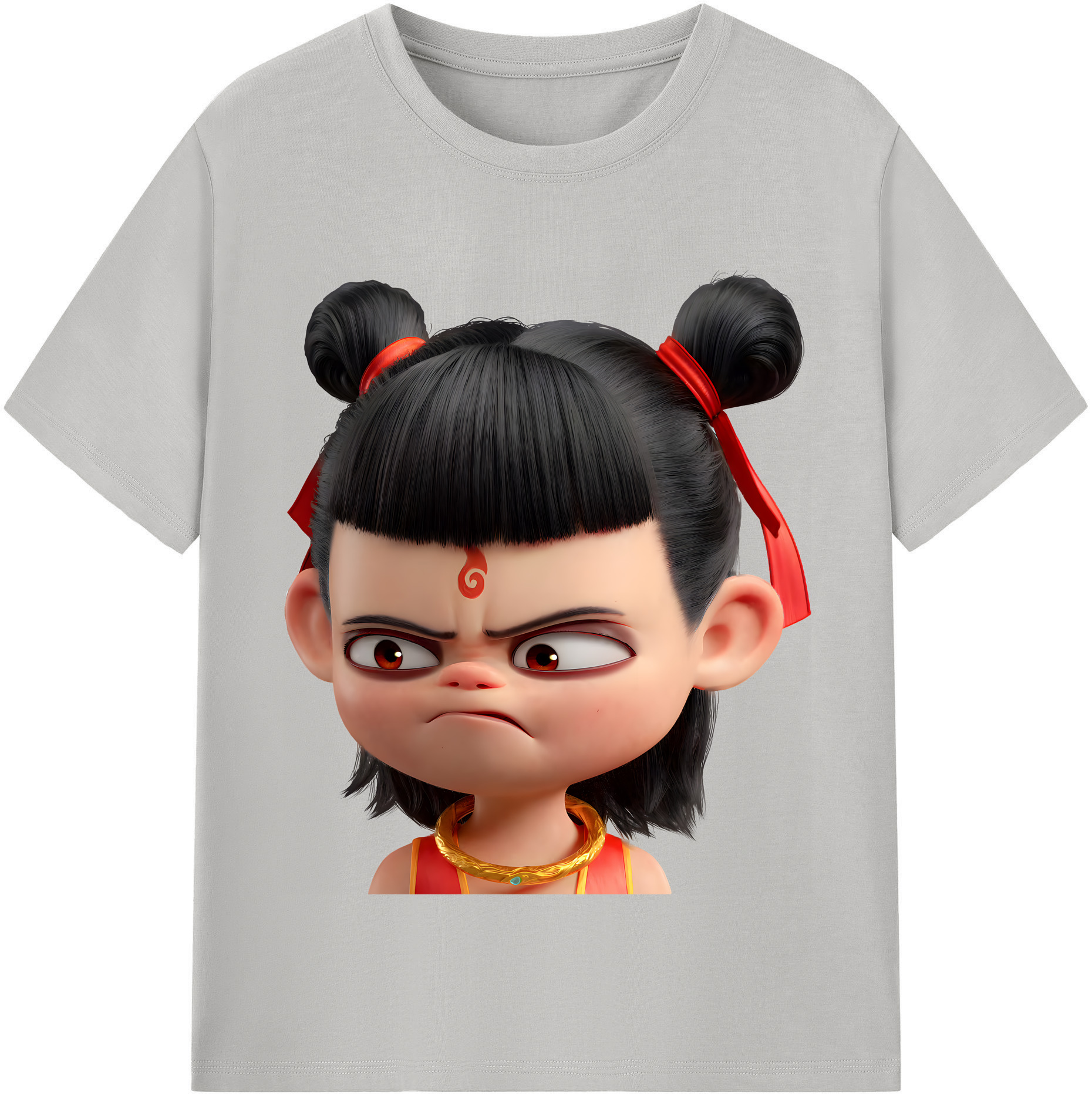 （画像用） Ne Zha 2 ナタ 魔童の大暴れ レディースカジュアルプリントTシャツ（綿100％）