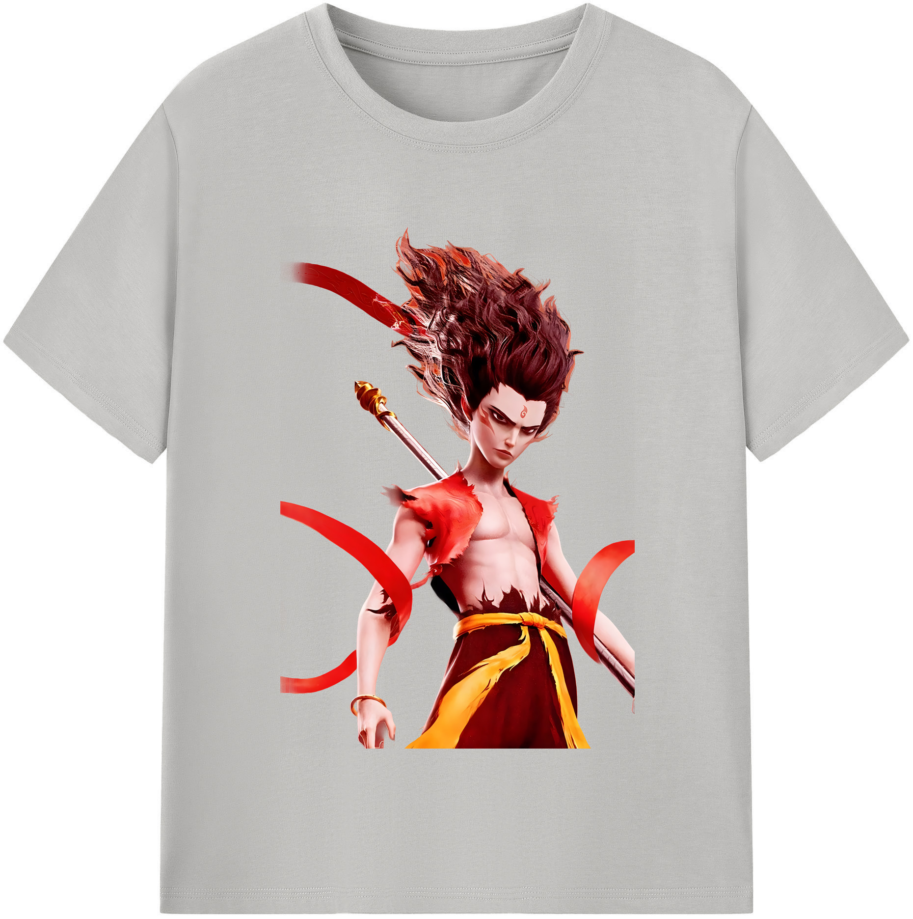 （画像用） Ne Zha 2 ナタ 魔童の大暴れ レディースカジュアルプリントTシャツ（綿100％）