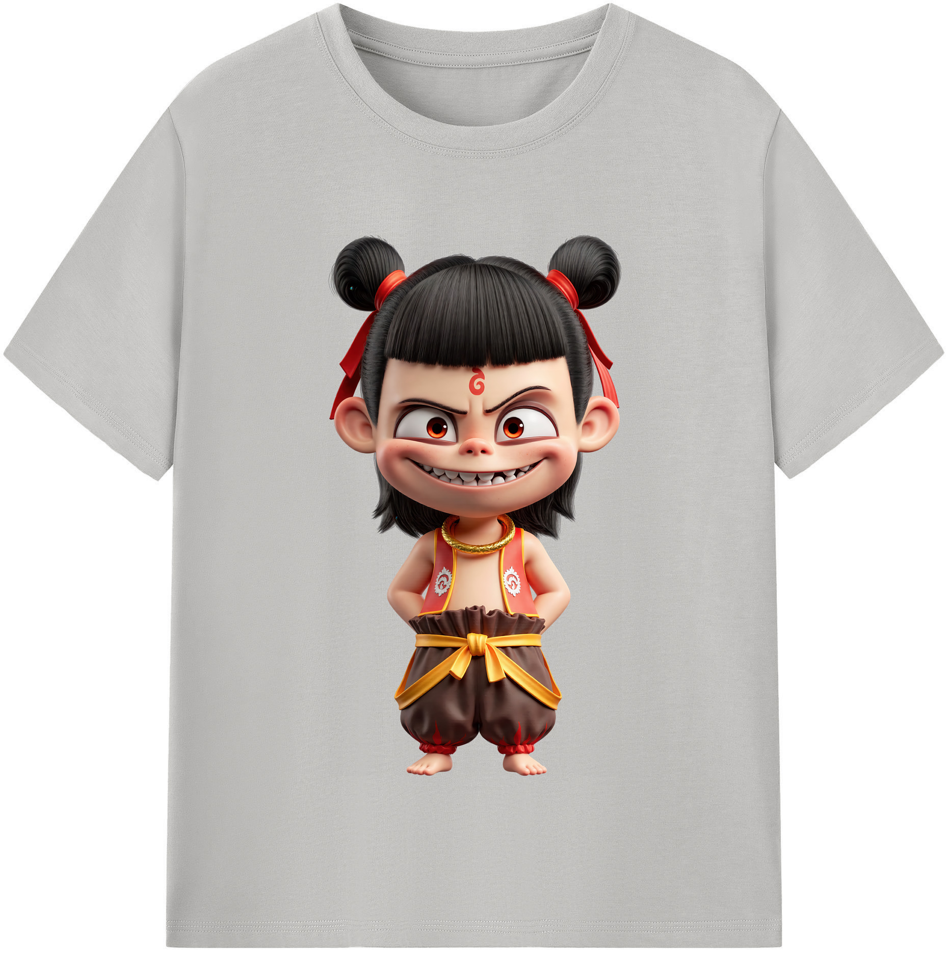 （画像用） Ne Zha 2 ナタ 魔童の大暴れ レディースカジュアルプリントTシャツ（綿100％）