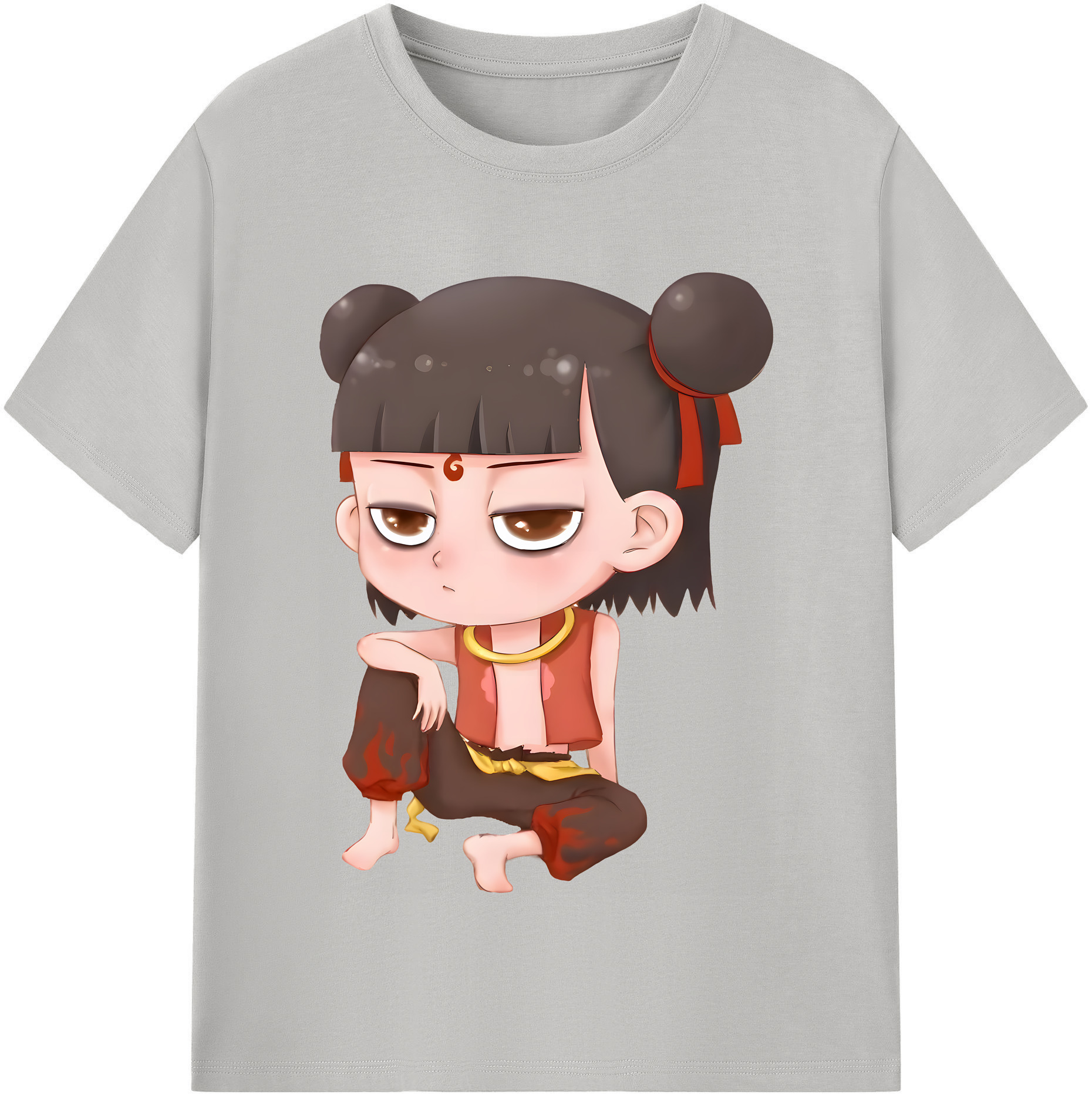 （画像用） Ne Zha 2 ナタ 魔童の大暴れ レディースカジュアルプリントTシャツ（綿100％）