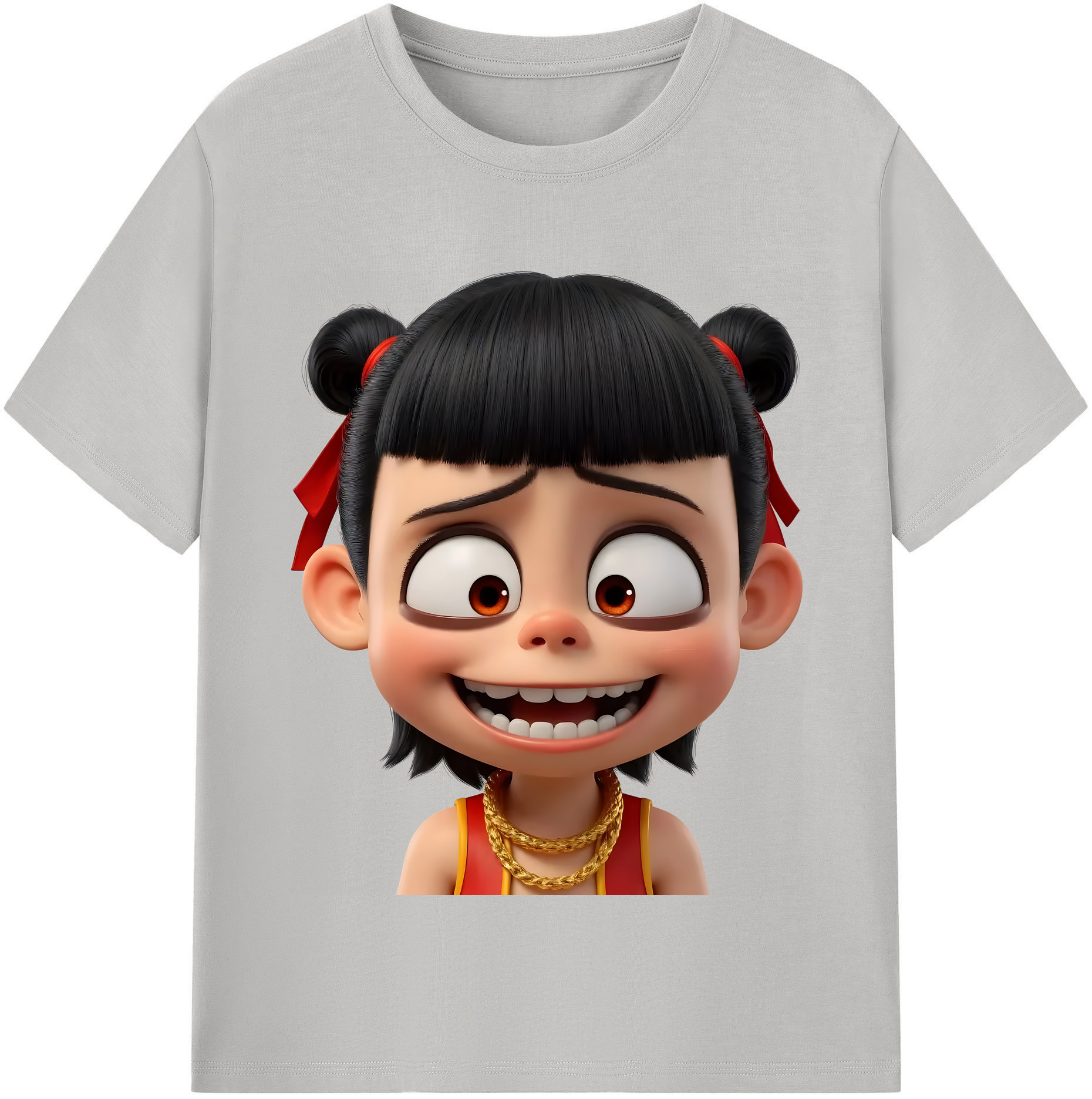 （画像用） Ne Zha 2 ナタ 魔童の大暴れ レディースカジュアルプリントTシャツ（綿100％）
