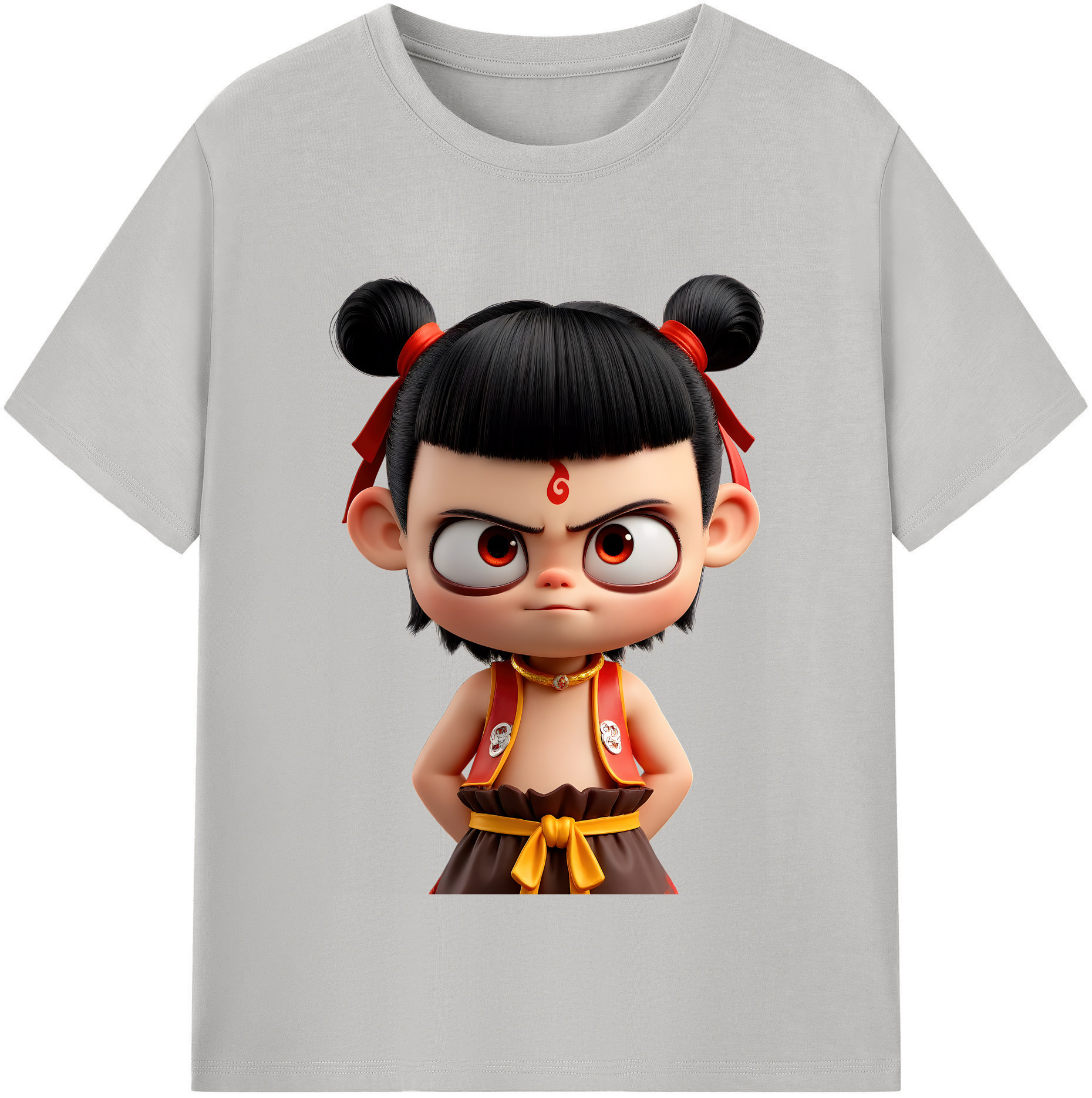 （画像用） Ne Zha 2 ナタ 魔童の大暴れ レディースカジュアルプリントTシャツ（綿100％）