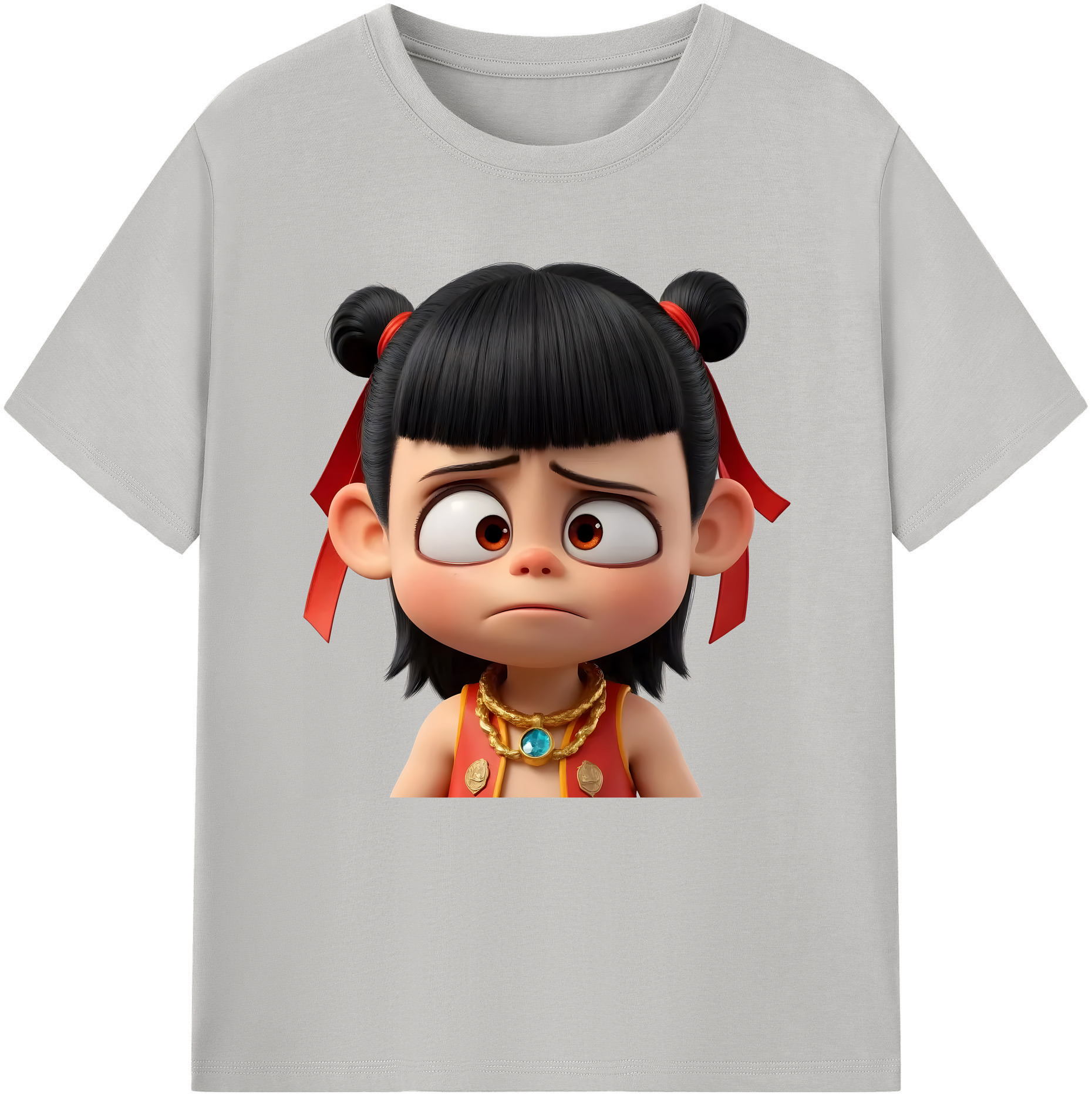 （画像用） Ne Zha 2 ナタ 魔童の大暴れ レディースカジュアルプリントTシャツ（綿100％）