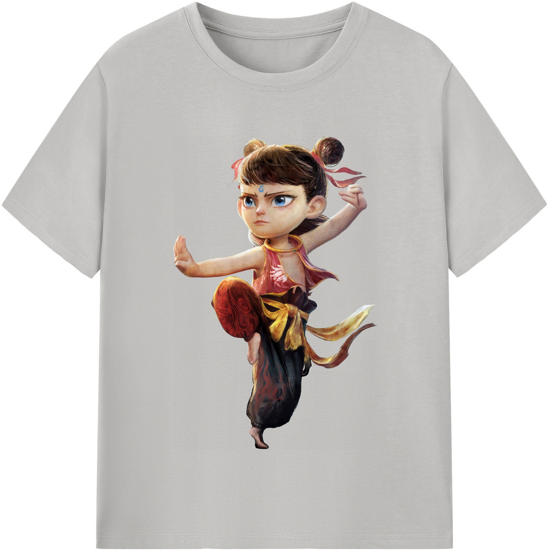 （画像用） Ne Zha 2 ナタ 魔童の大暴れ レディースカジュアルプリントTシャツ（綿100％）