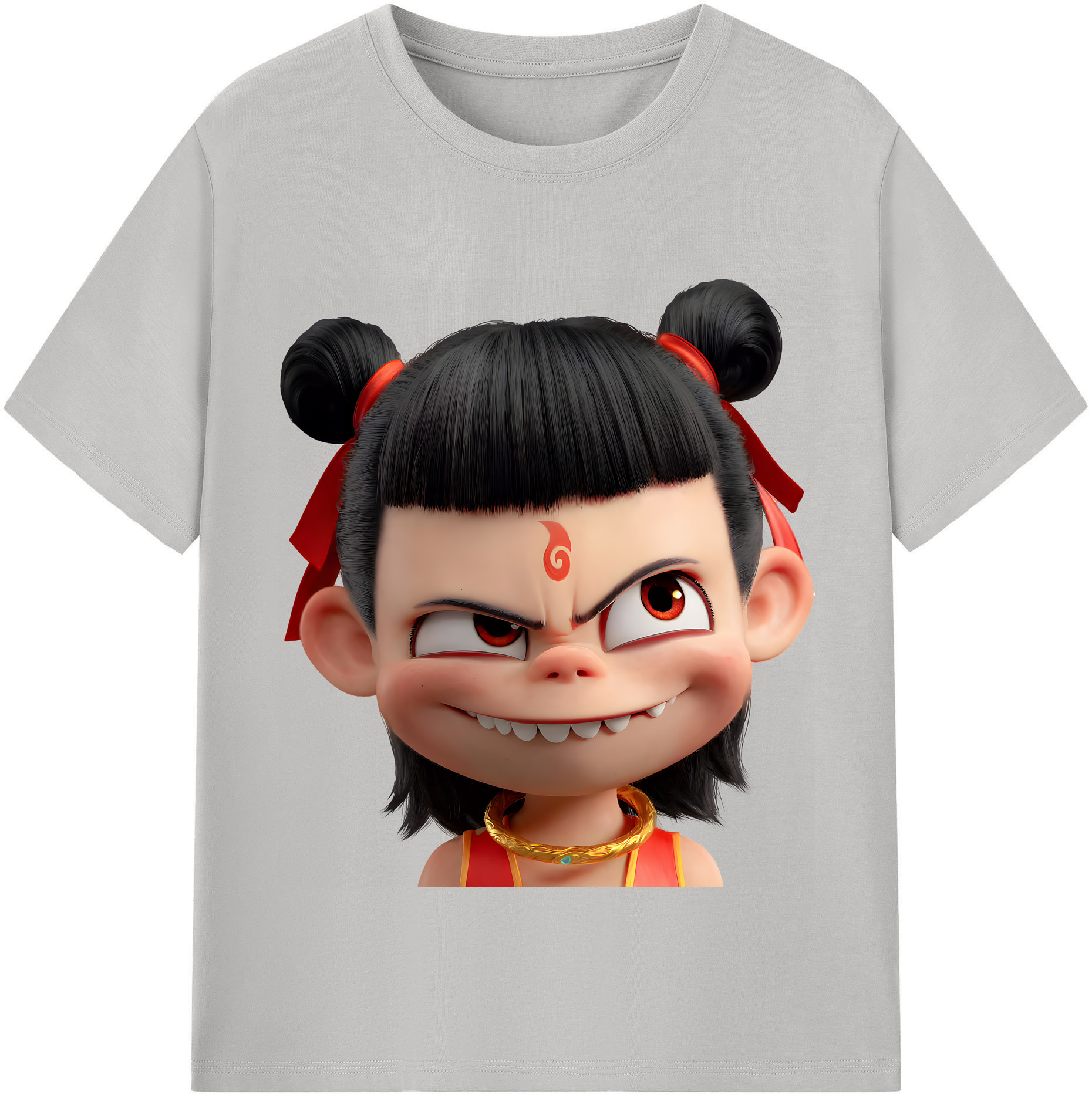（画像用） Ne Zha 2 ナタ 魔童の大暴れ レディースカジュアルプリントTシャツ（綿100％）