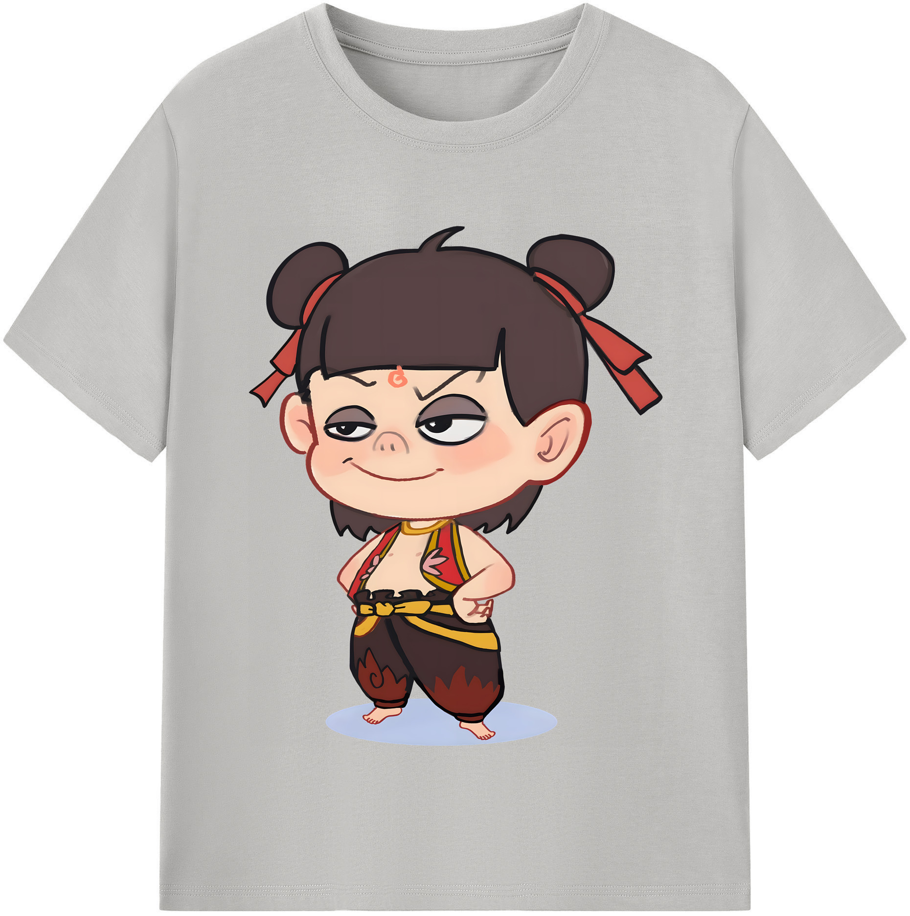 （画像用） Ne Zha 2 ナタ 魔童の大暴れ レディースカジュアルプリントTシャツ（綿100％）