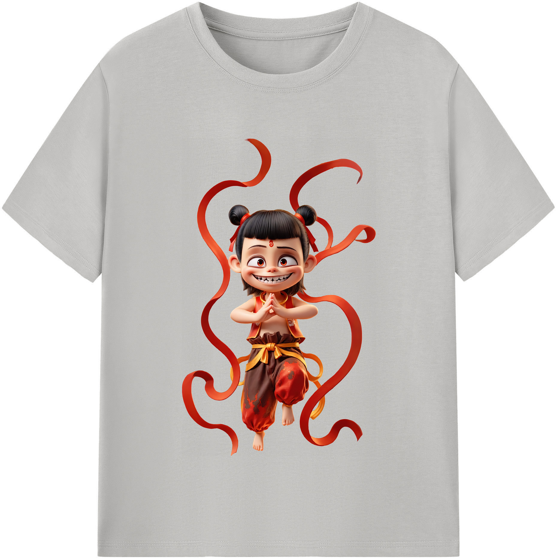 （画像用） Ne Zha 2 ナタ 魔童の大暴れ レディースカジュアルプリントTシャツ（綿100％）