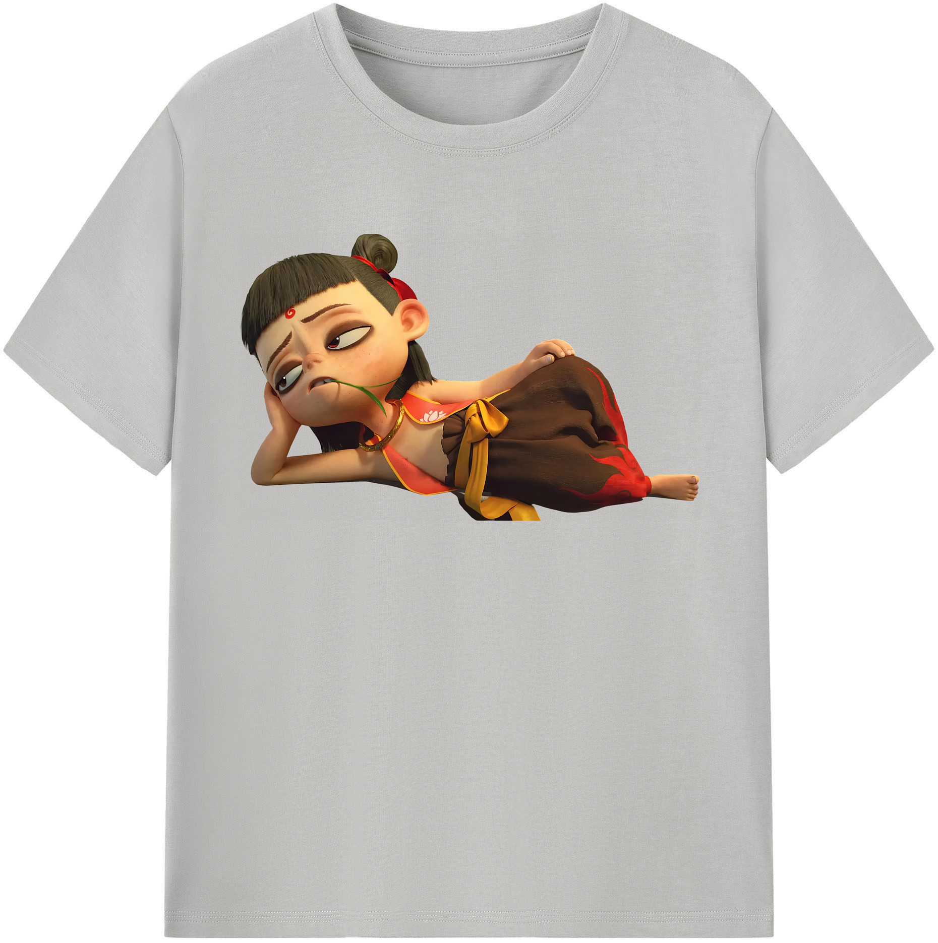 （画像用） Ne Zha 2 ナタ 魔童の大暴れ レディースカジュアルプリントTシャツ（綿100％）