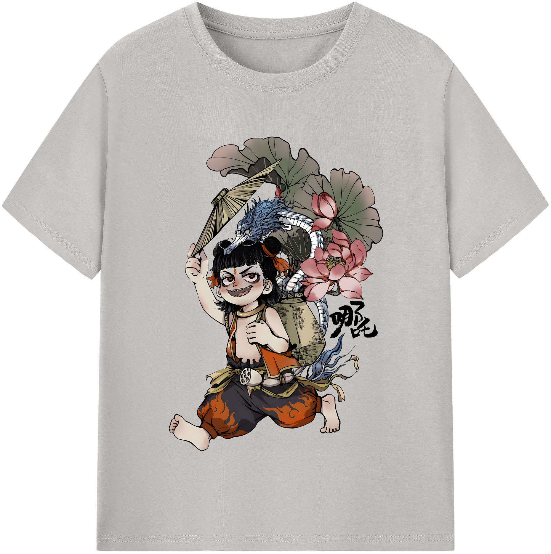 （画像用） Ne Zha 2 ナタ 魔童の大暴れ レディースカジュアルプリントTシャツ（綿100％）