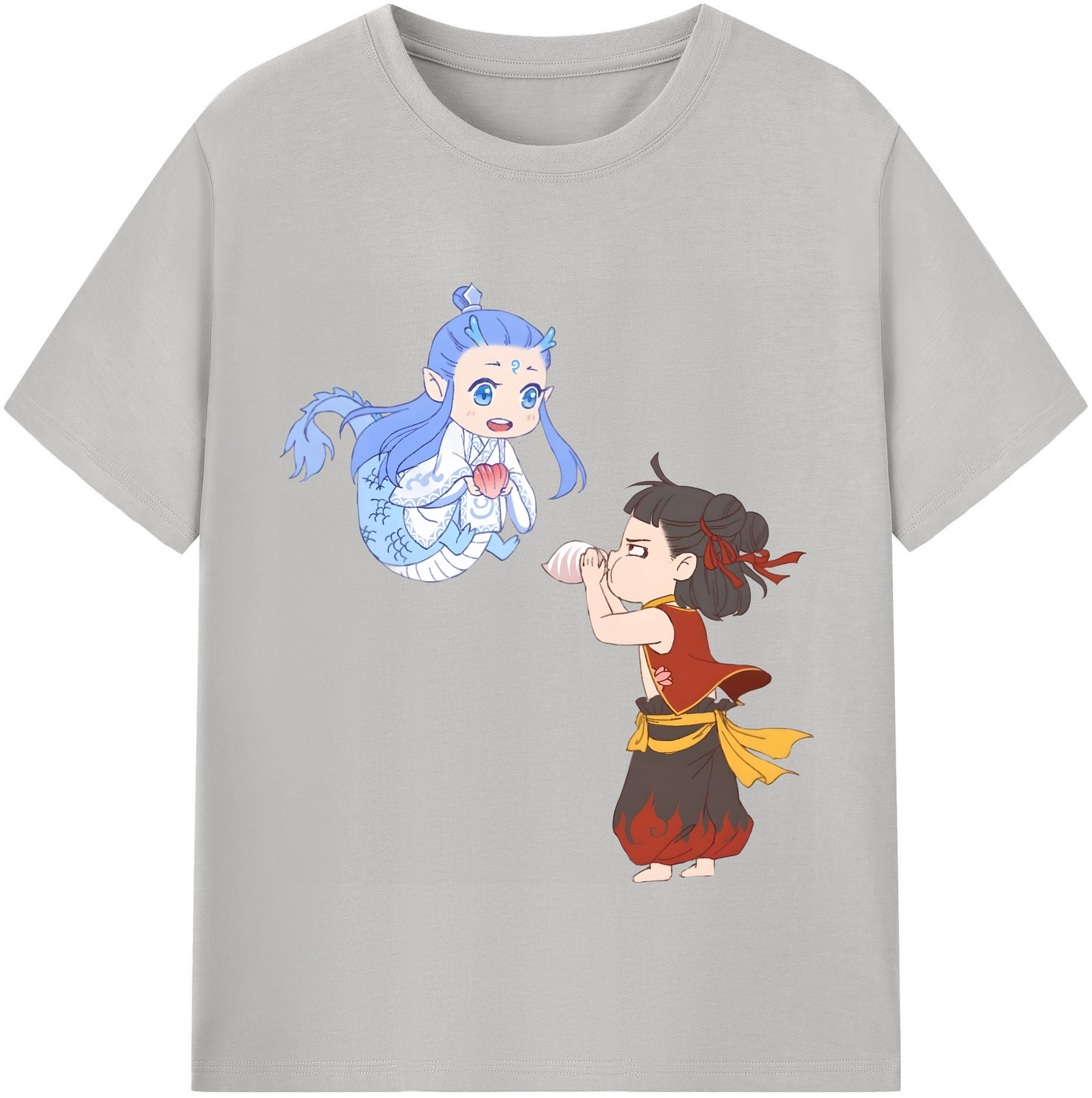 （画像用） Ne Zha 2 ナタ 魔童の大暴れ レディースカジュアルプリントTシャツ（綿100％）