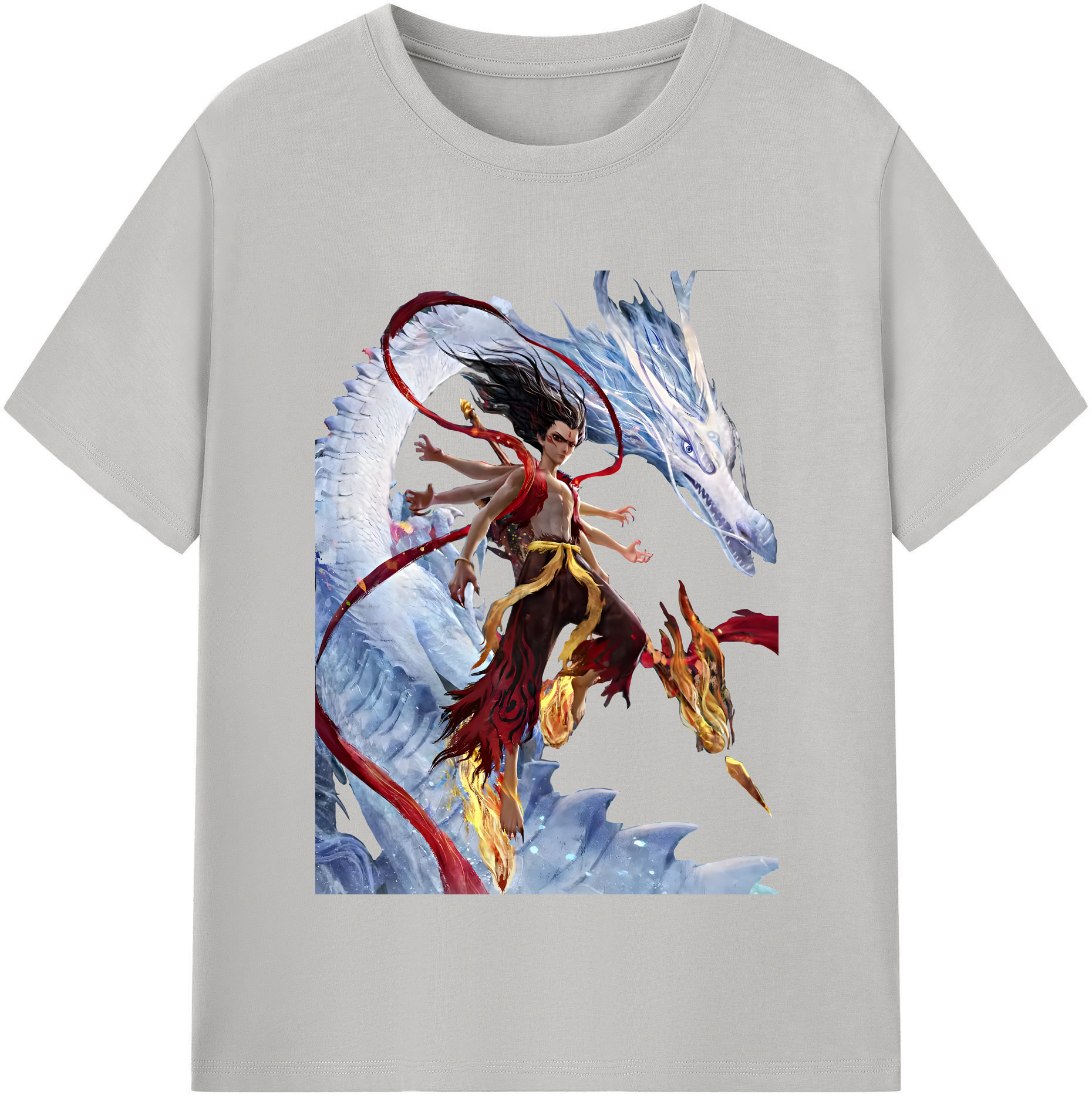 （画像用） Ne Zha 2 ナタ 魔童の大暴れ レディースカジュアルプリントTシャツ（綿100％）