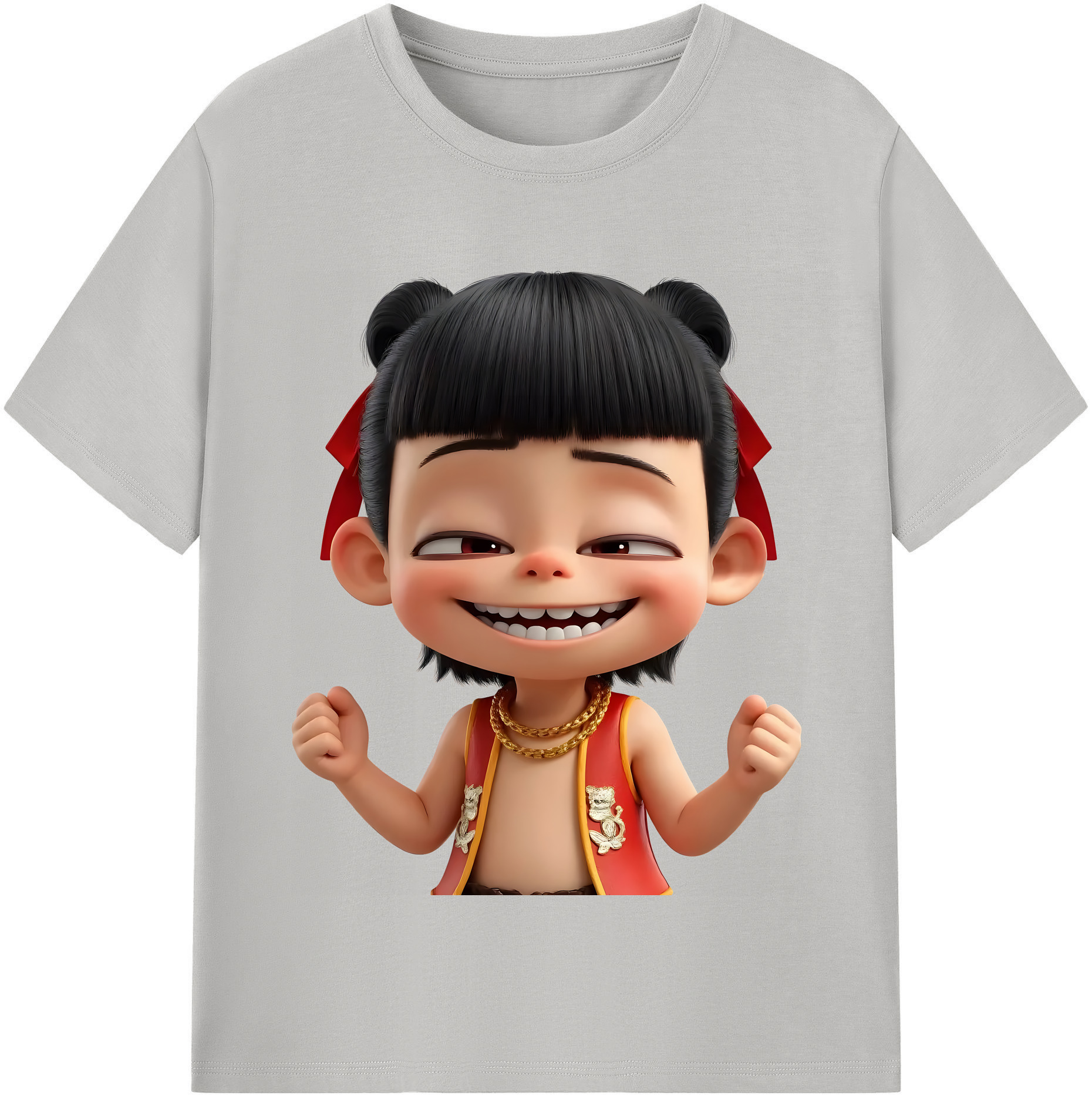 （画像用） Ne Zha 2 ナタ 魔童の大暴れ レディースカジュアルプリントTシャツ（綿100％）