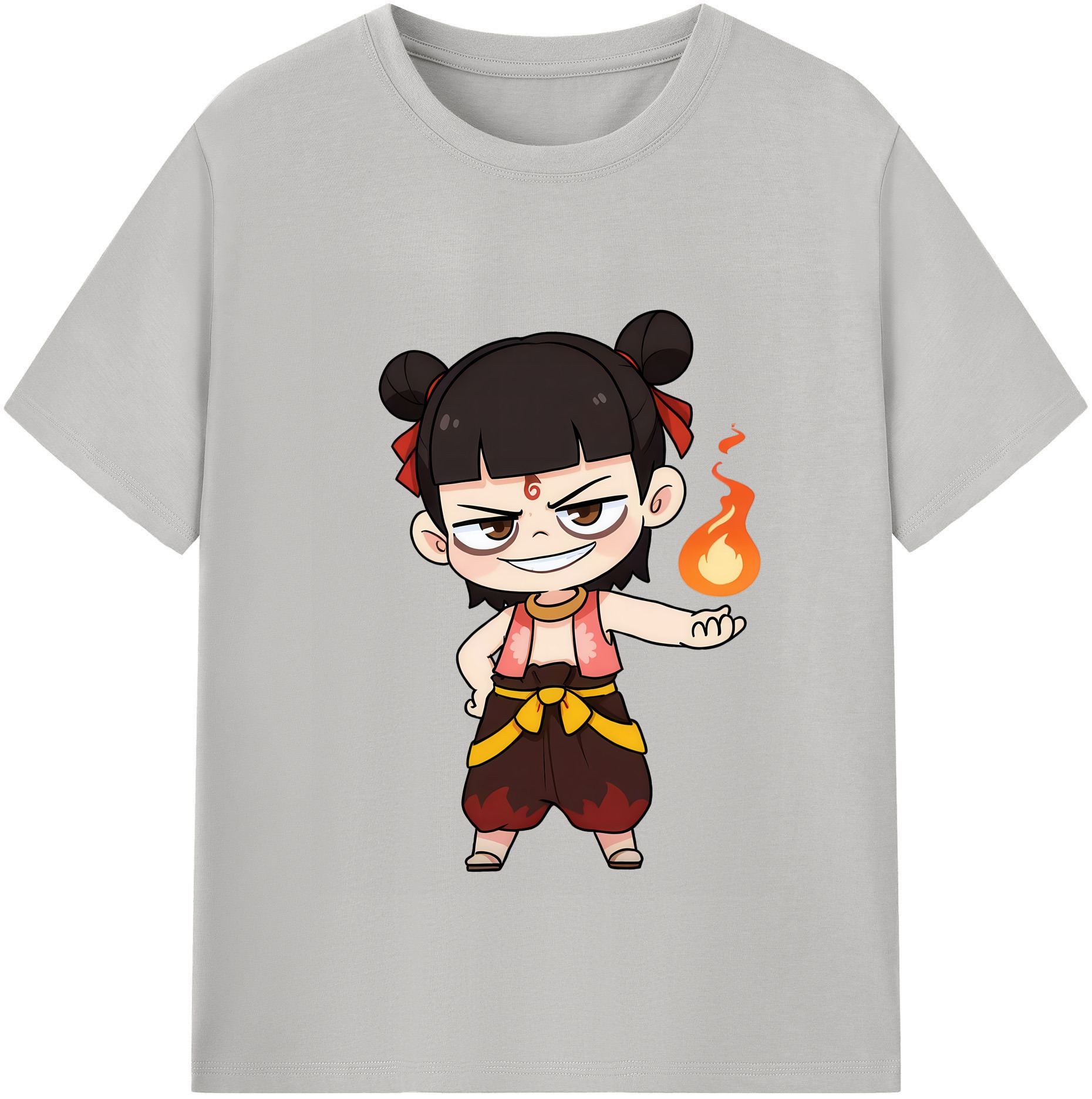 （画像用） Ne Zha 2 ナタ 魔童の大暴れ レディースカジュアルプリントTシャツ（綿100％）