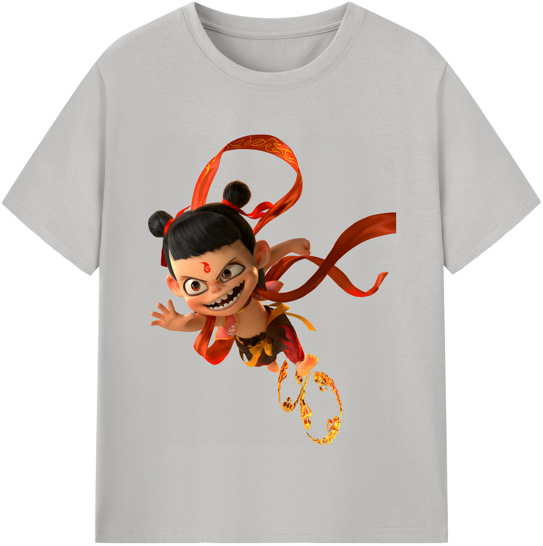 （画像用） Ne Zha 2 ナタ 魔童の大暴れ レディースカジュアルプリントTシャツ（綿100％）