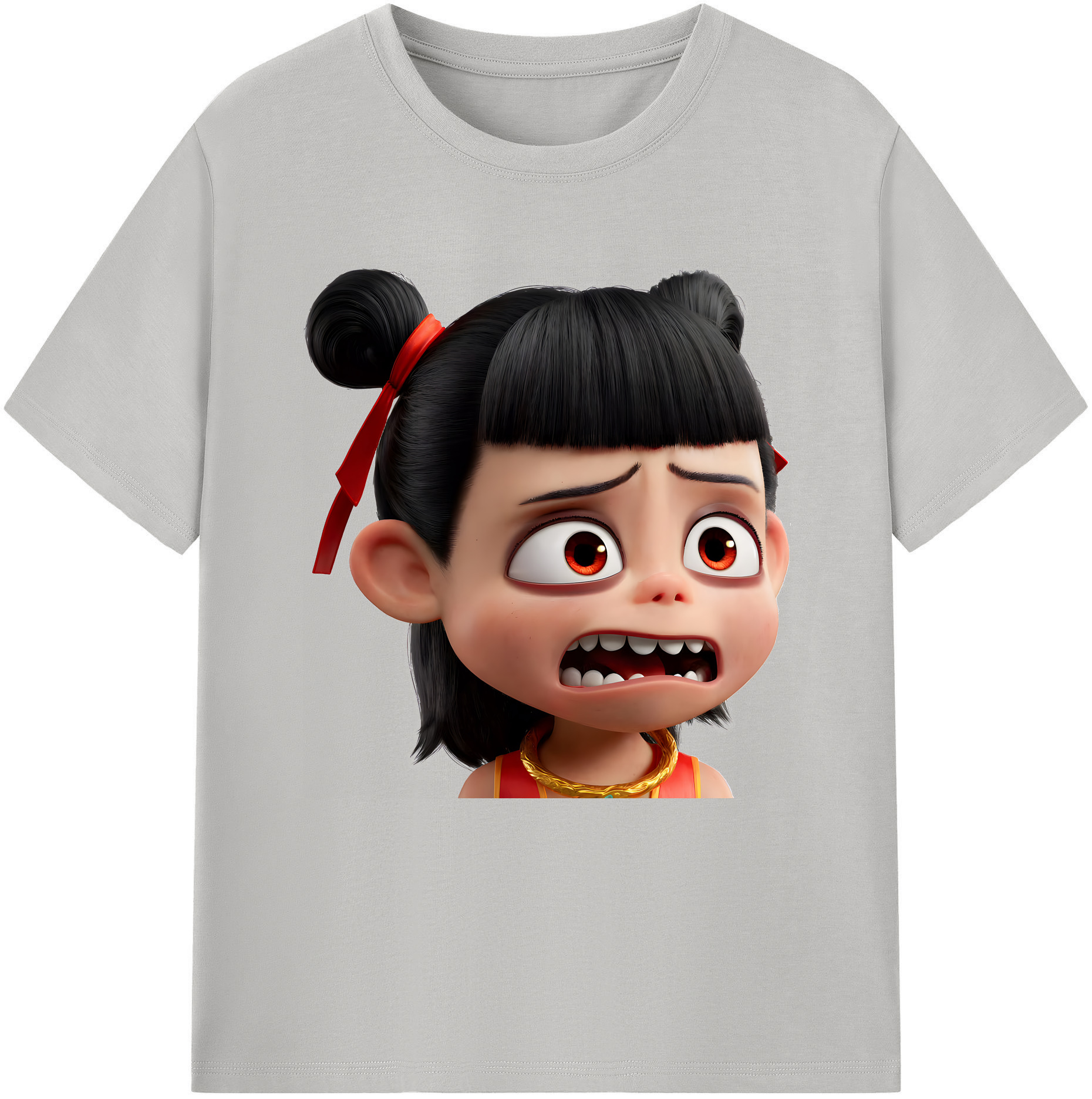 （画像用） Ne Zha 2 ナタ 魔童の大暴れ レディースカジュアルプリントTシャツ（綿100％）