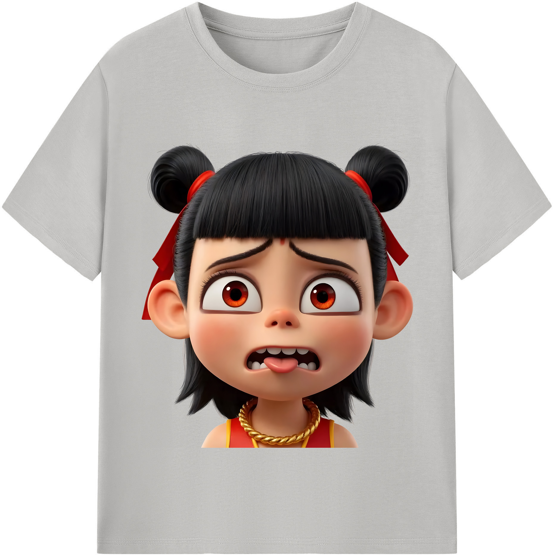 （画像用） Ne Zha 2 ナタ 魔童の大暴れ レディースカジュアルプリントTシャツ（綿100％）