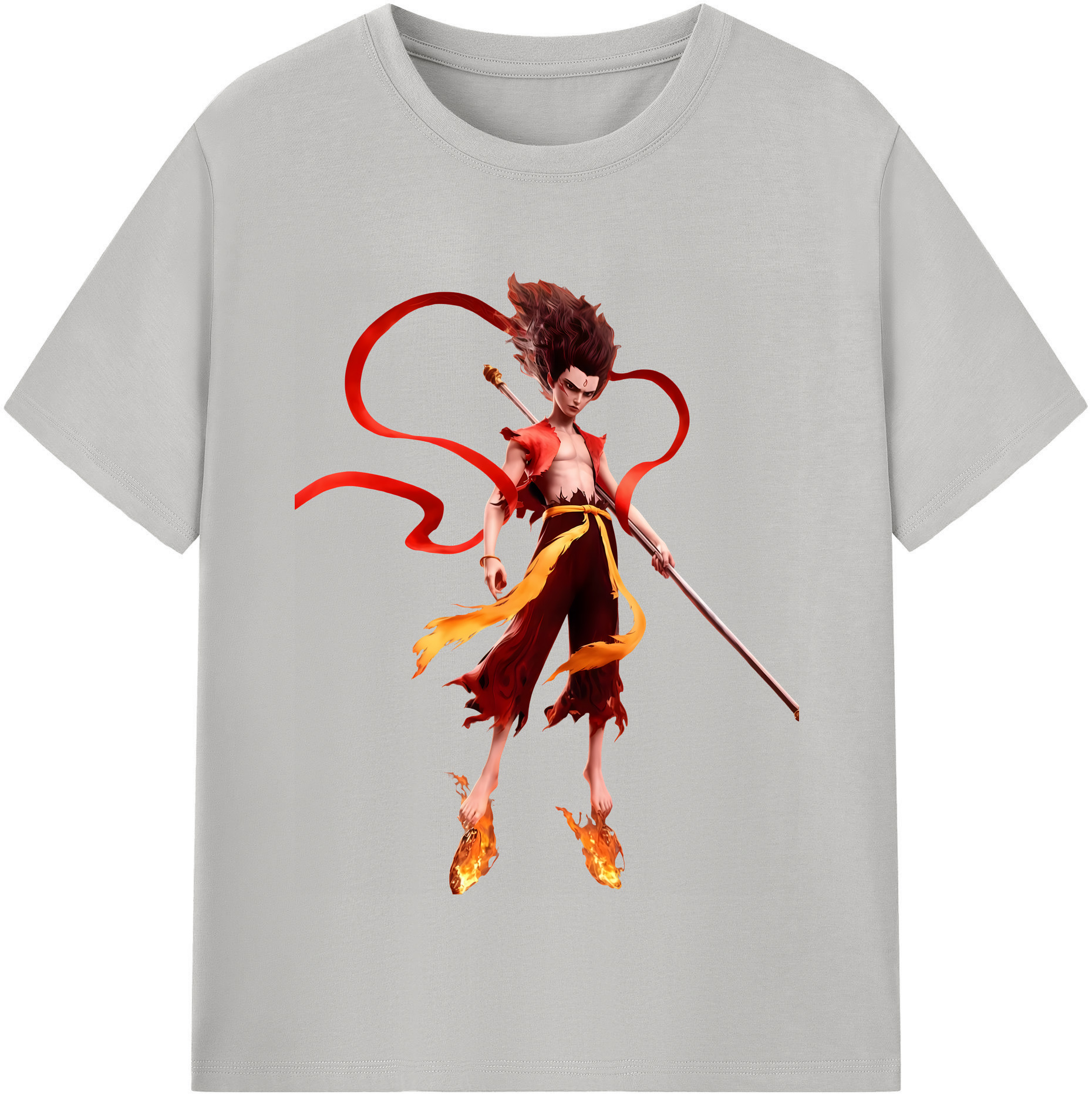 （画像用） Ne Zha 2 ナタ 魔童の大暴れ レディースカジュアルプリントTシャツ（綿100％）